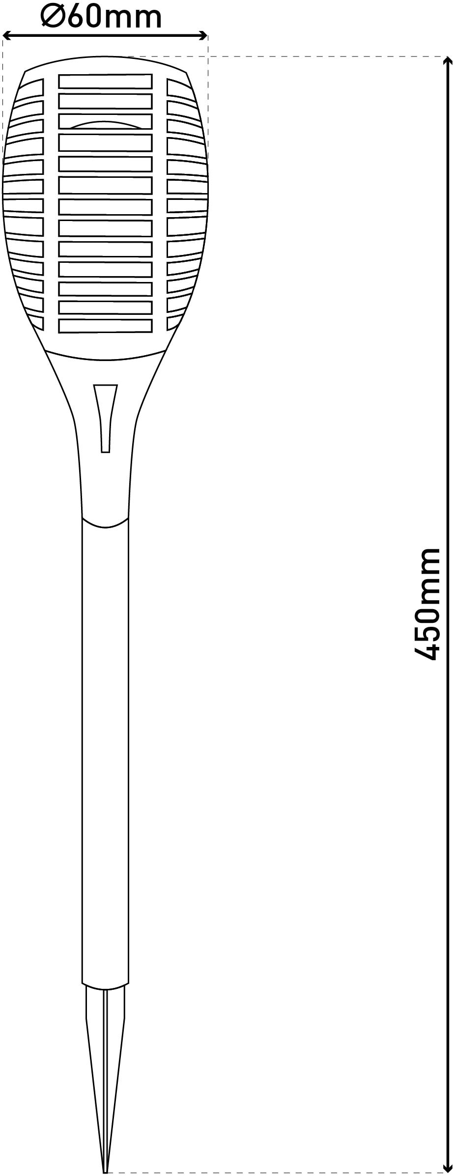 näve LED Solarleuchte »Fanilo« LED-Modul 5 Stk. Warmweiß 5er Set Fackeln, Flammeneffekt, schwarz, LED warmweiß, H: 45cm, D: 6cm