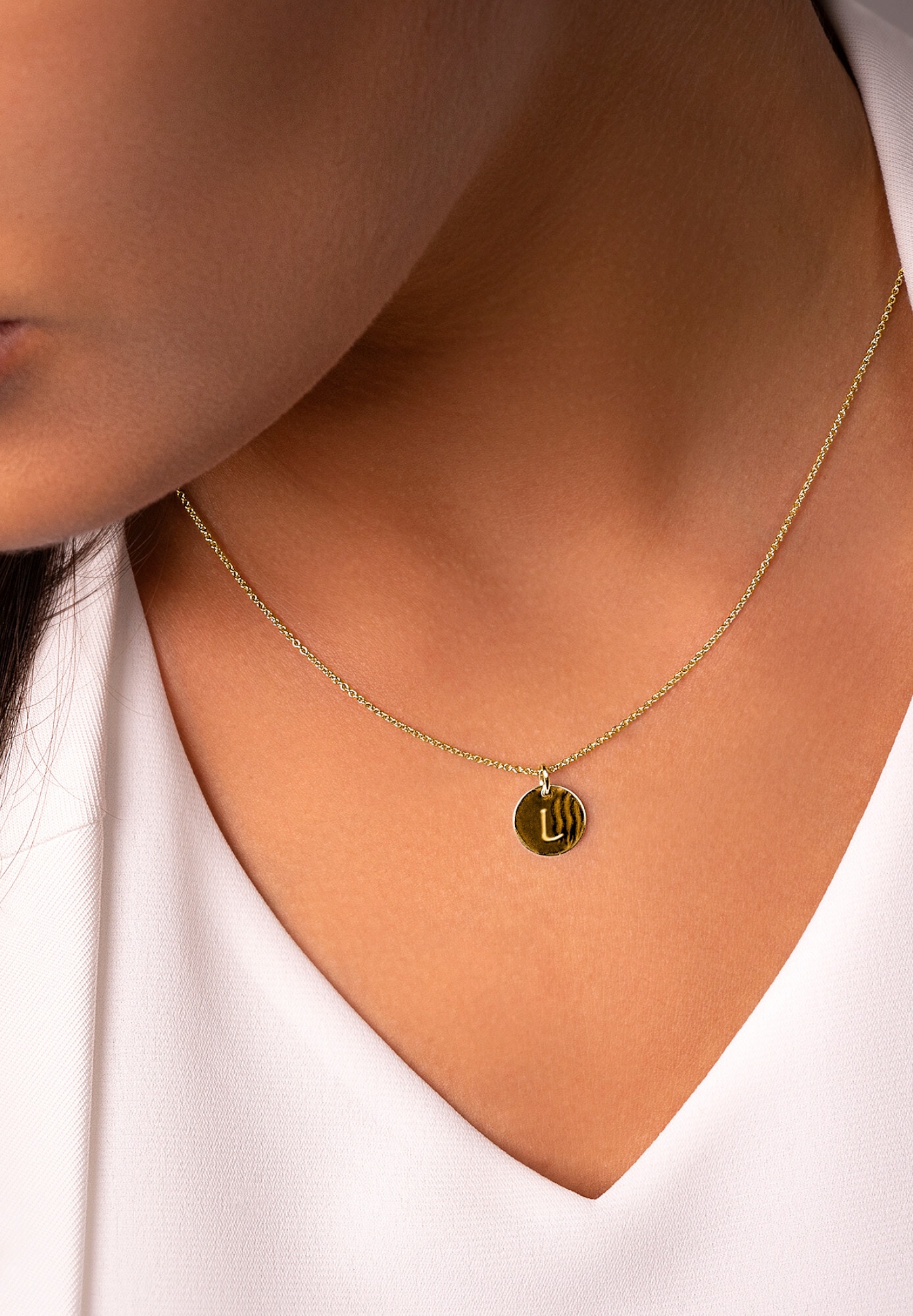 ONE ELEMENT Kettenanhänger »Buchstabe L Buchstaben Anhänger aus 333 Gelbgold Ø 11,0 mm«