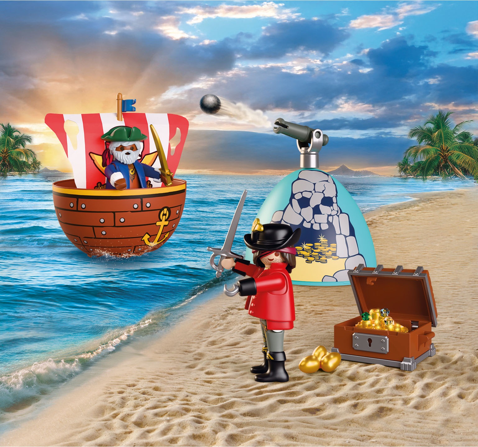 Playmobil® Konstruktions-Spielset »Spiel-Ei: Piraten (72100), Pirates«
