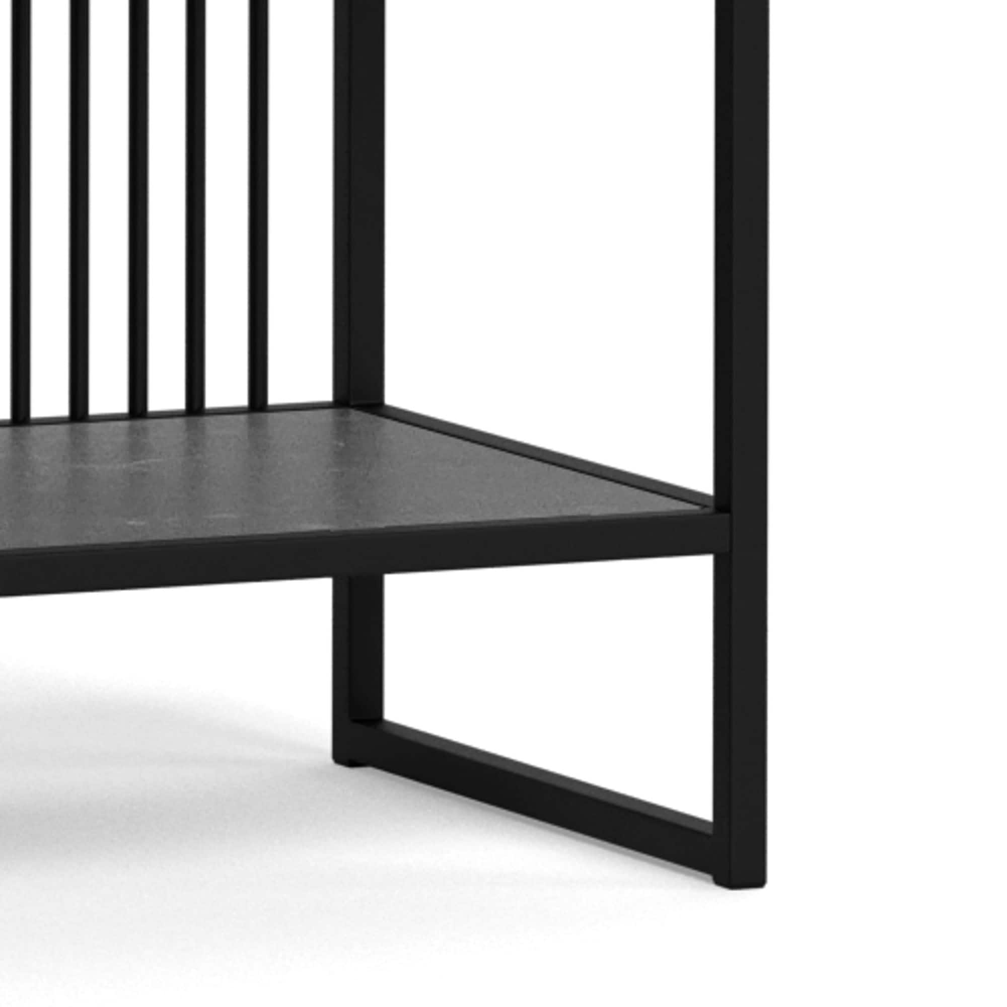 ACTONA GROUP Bücherregal »Strington, Regal, Raumteiler, Standregal« (B/T/H: 120/35/185 cm),  schwarzer Stahlrahmen, 5 Regale, Marmoroptik, FSC™