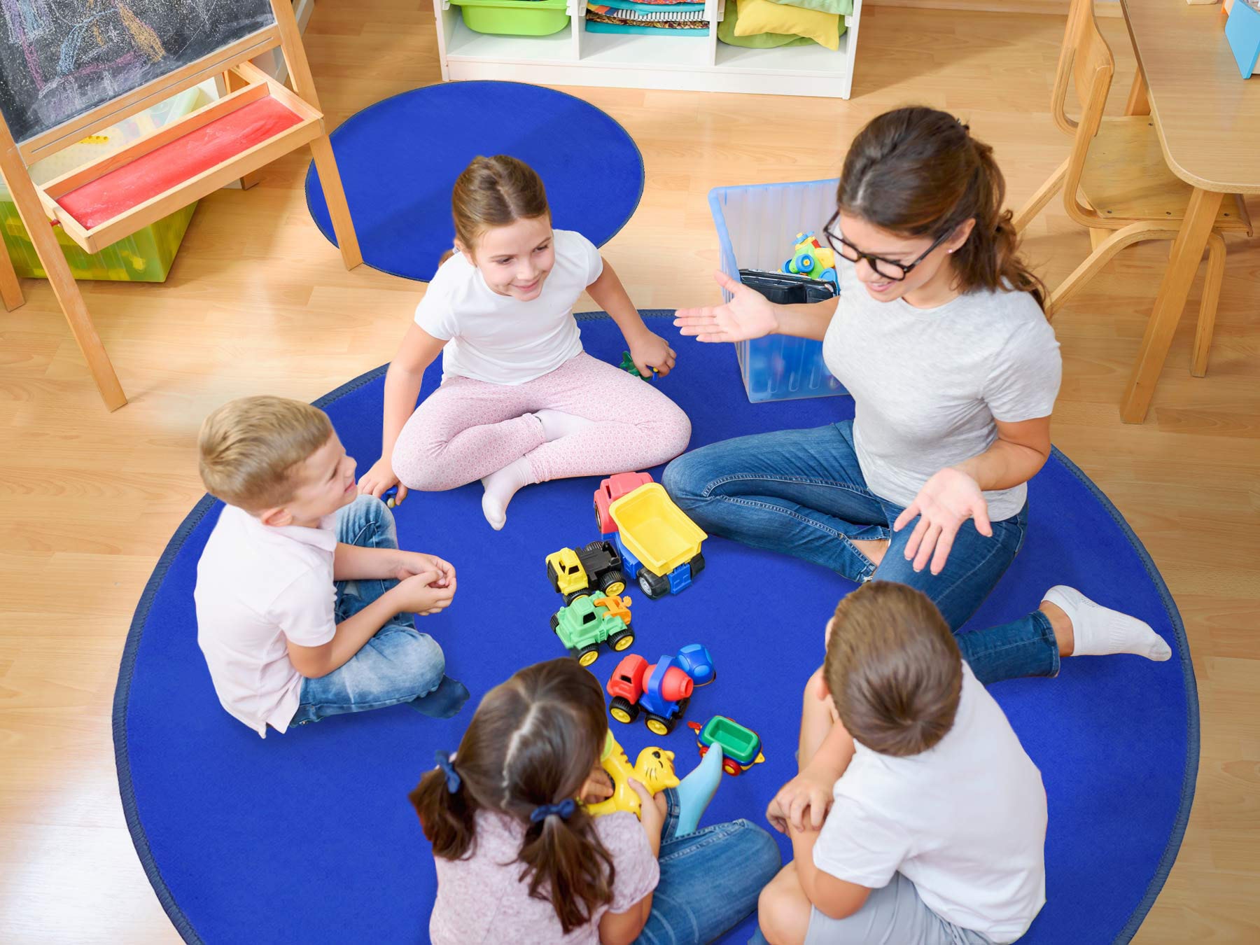Primaflor-Ideen in Textil Kinderteppich »SITZKREIS«, rund, 5 mm Höhe, Spielteppich ideal im Kinderzimmer