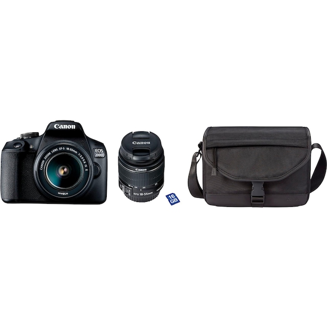 Canon Spiegelreflexkamera »EOS 2000D Kit«, EF-S 18-55 IS II, 24,1 MP, NFC- WLAN (Wi-Fi), inkl. EF-S 18-55 IS II Objektiv bei