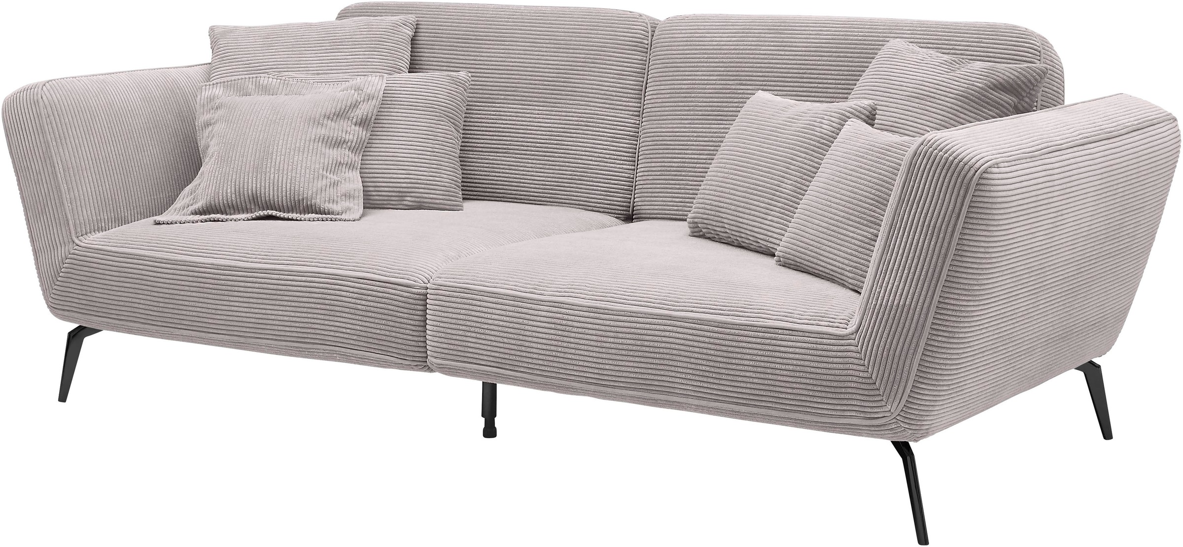 set one by Musterring Big-Sofa »SO 4500 Mega-Sofa, mega bequem, hochwertig verarbeitet«, Füße schwarz matt, wahlweise mit Kopfstütze, Breite 260cm, in Cord