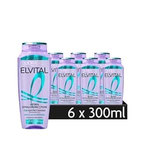L'ORÉAL PARIS Haarshampoo »L'Oréal Paris Elvital Hydra [Hyaluronic] Pure Shampoo« Reinigt fettige Kopfhaut, spendet bis zu 72h Feuchtigkeit für Längen.