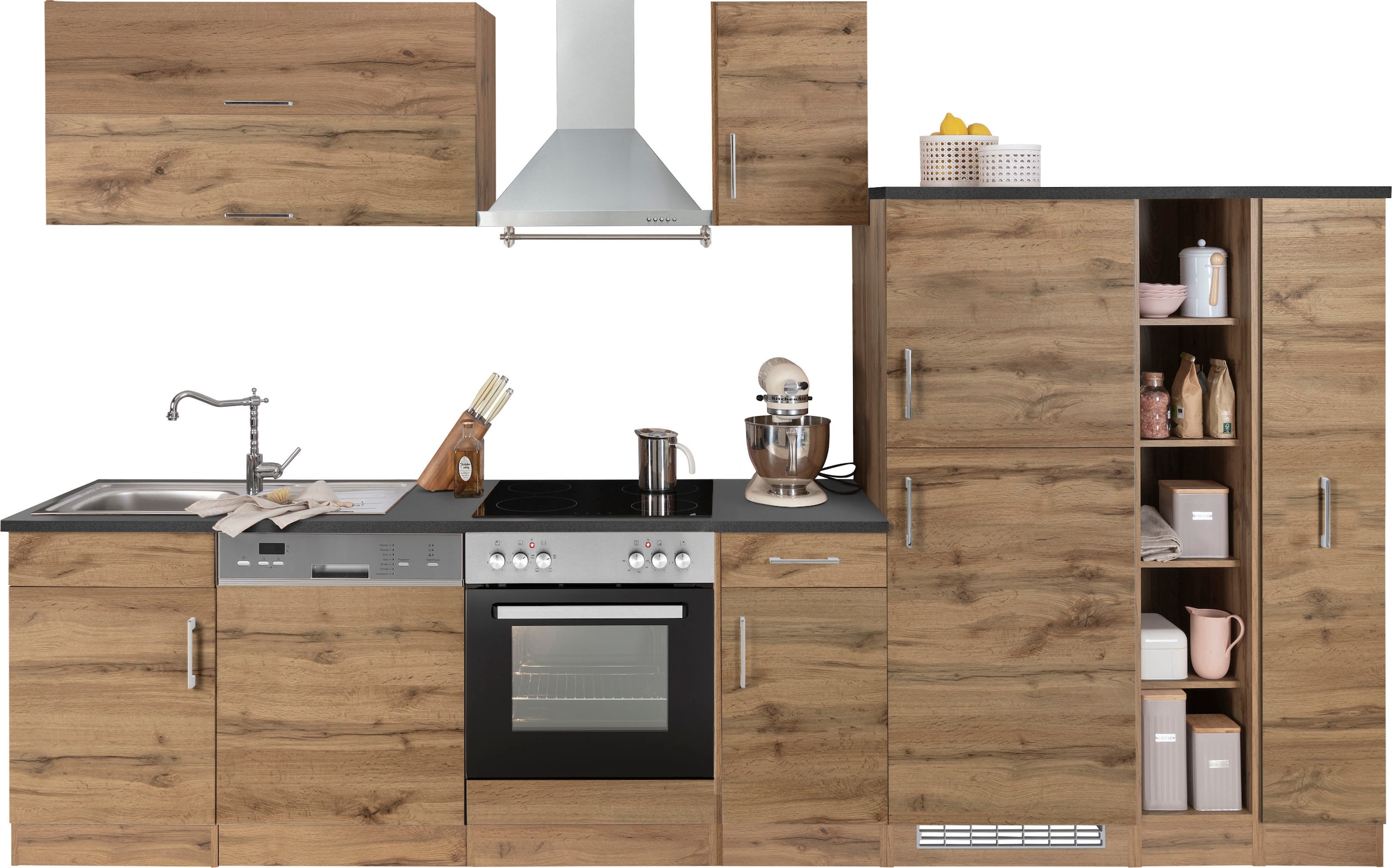 KOCHSTATION Küchenzeile "KS-Colmar" ohne E-Geräte, Breite 330 cm