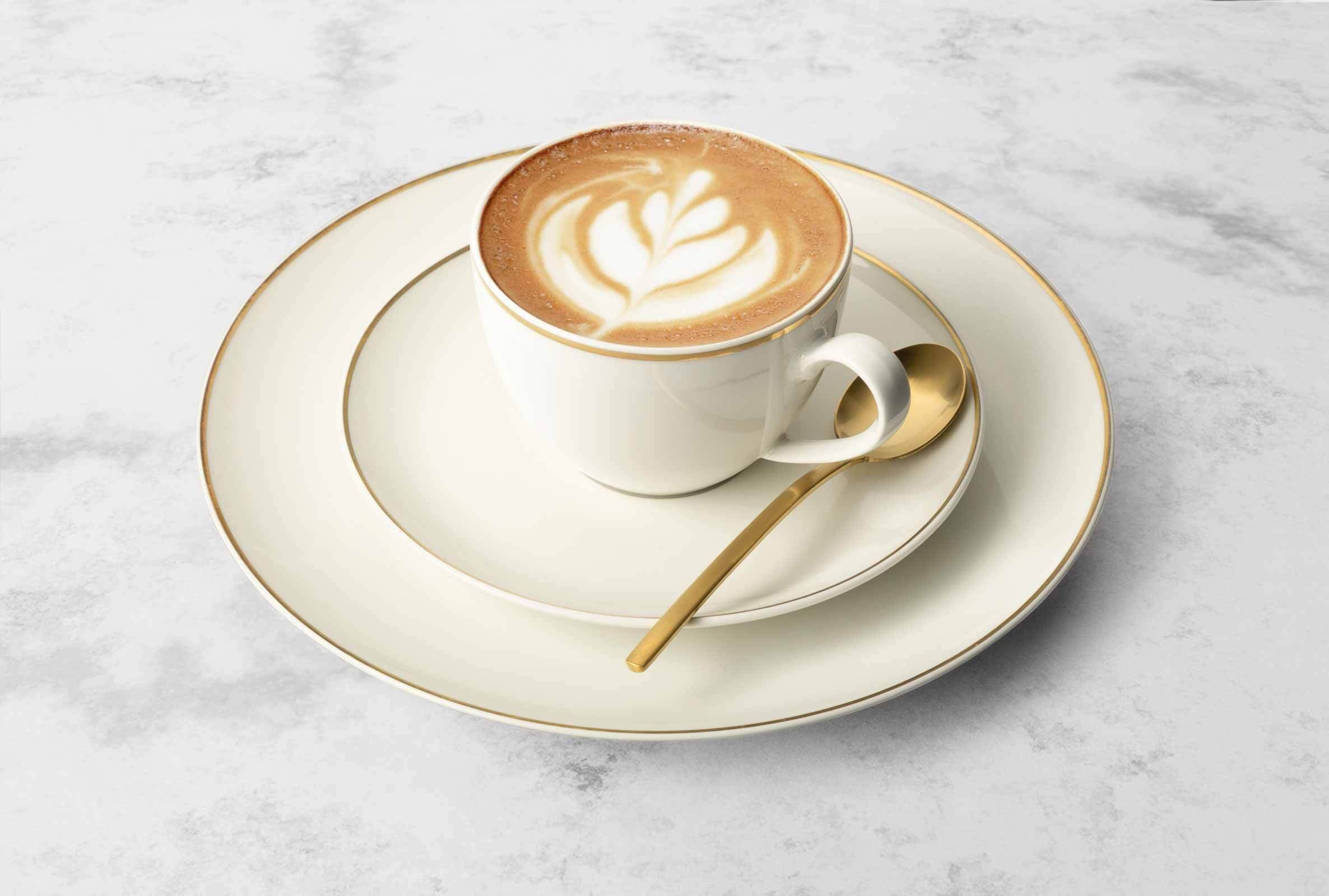 Seltmann Weiden Tasse »Kaffeetassen mit Untertassen Savona Goldlinie 270 ml 6er Set creme« Spülmaschinenfest, Mikrowellensicher, Ofenfest