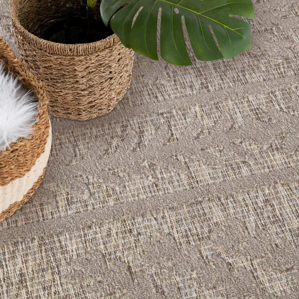 Carpet City Teppich »In-& Outdoorteppich Santorini 411, 3D-Effekt, Boho-Optik«, rund, 5 mm Höhe, Wetterfest & UV-beständig für Terrasse, Balkon, Küche, Flur