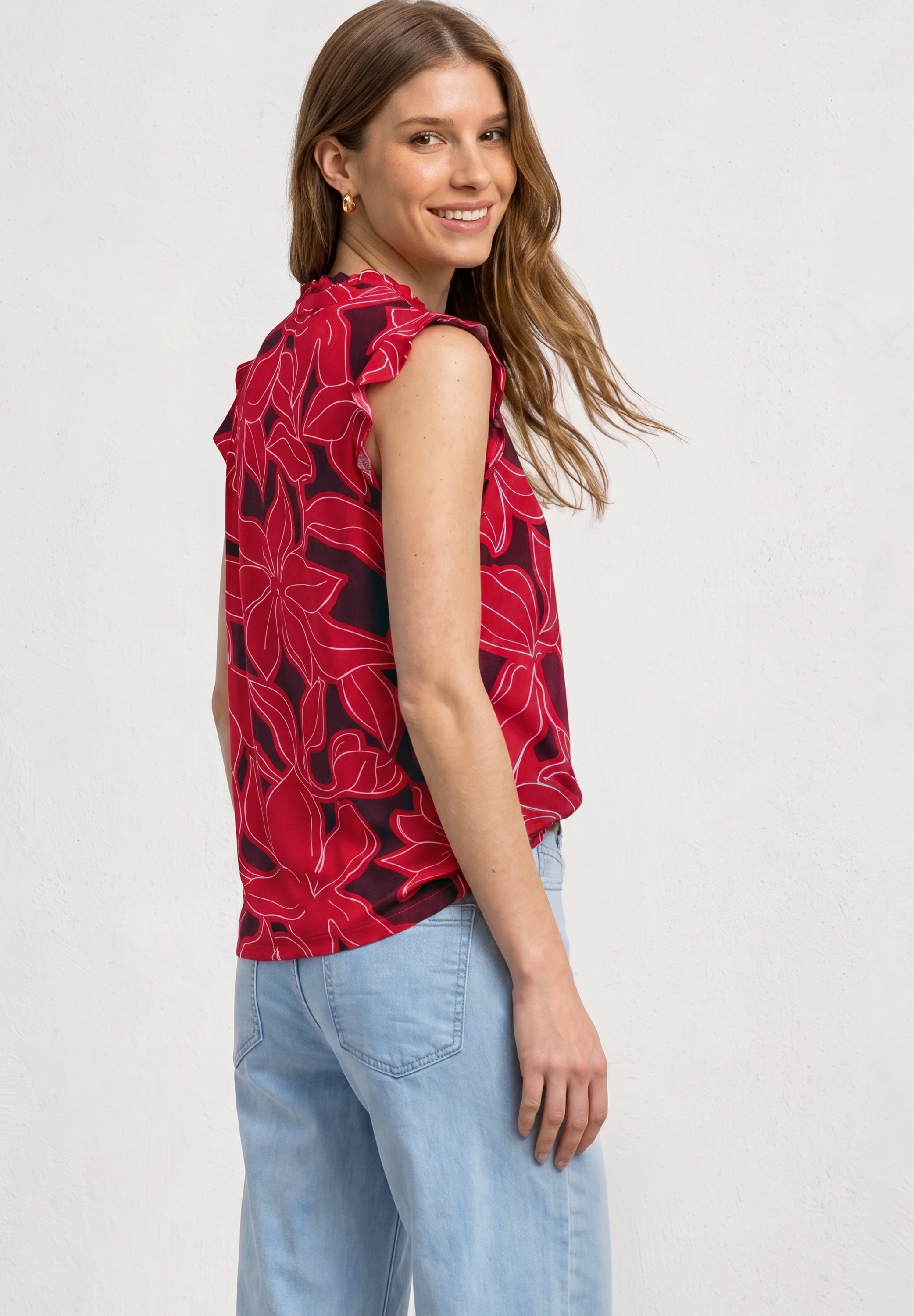 STREET ONE Blusentop Feine Chiffon-Qualität mit Innetop aus Modal, weich fallend