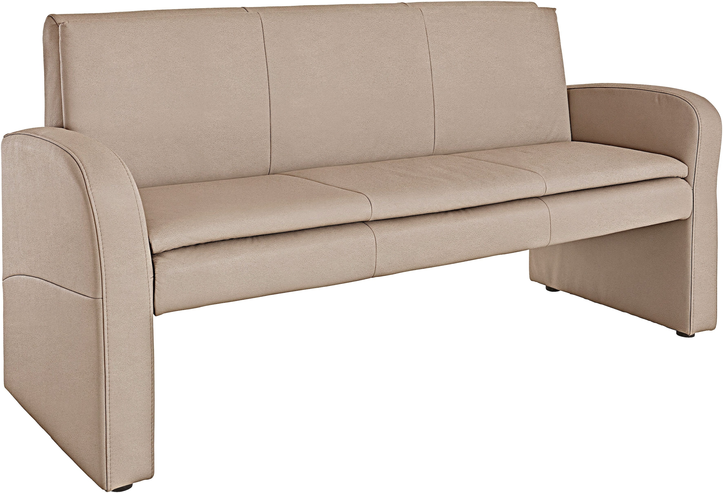 exxpo - sofa fashion Hockerbank »Cortado, 3-Sitzer mit hohem Sitzkomfort«, hohe Bodenfreiheit, schöne Detailverarbeitung, wahlweise Lederbezug