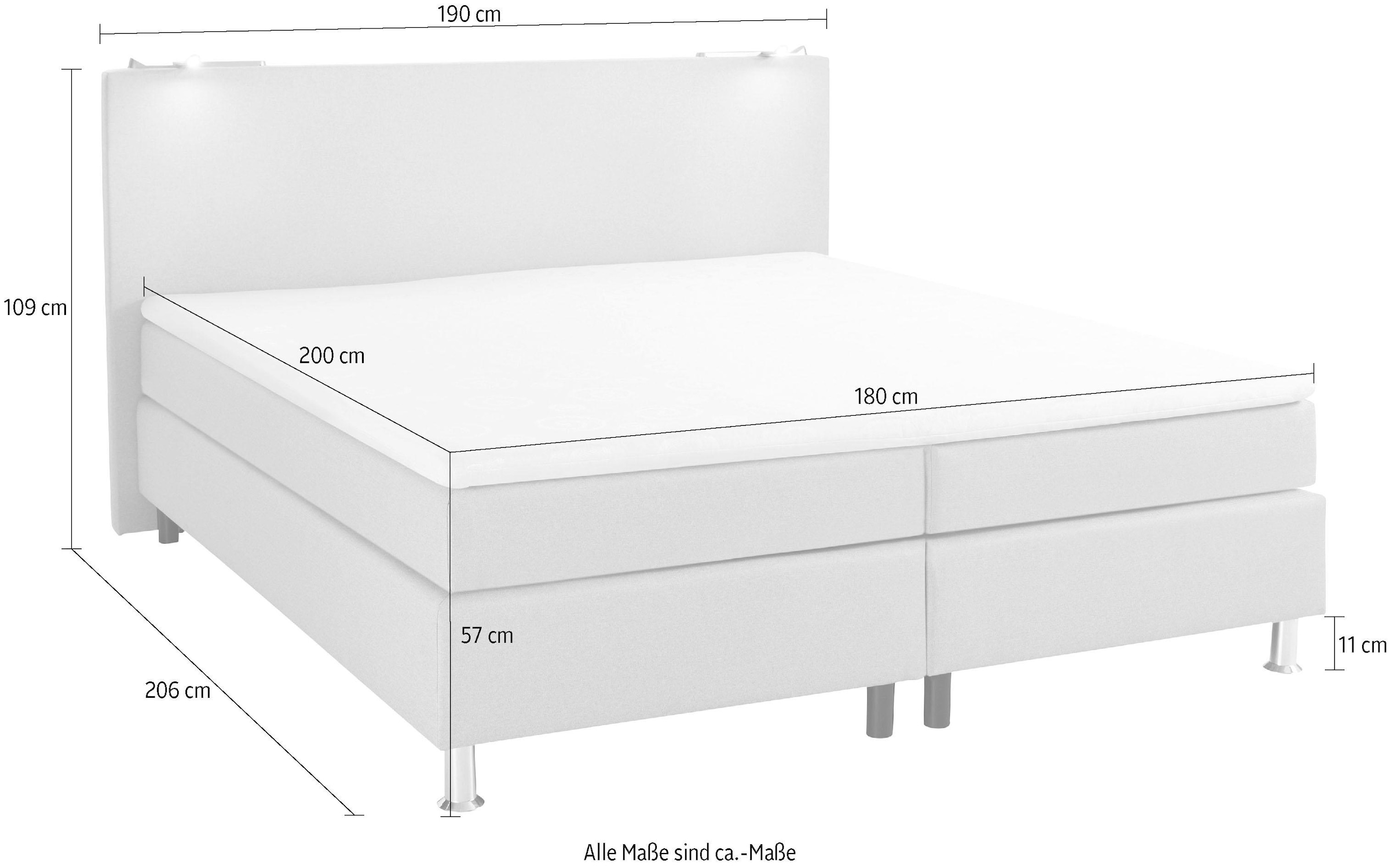 COLLECTION AB Boxspringbett, inkl. LED-Beleuchtung und Topper