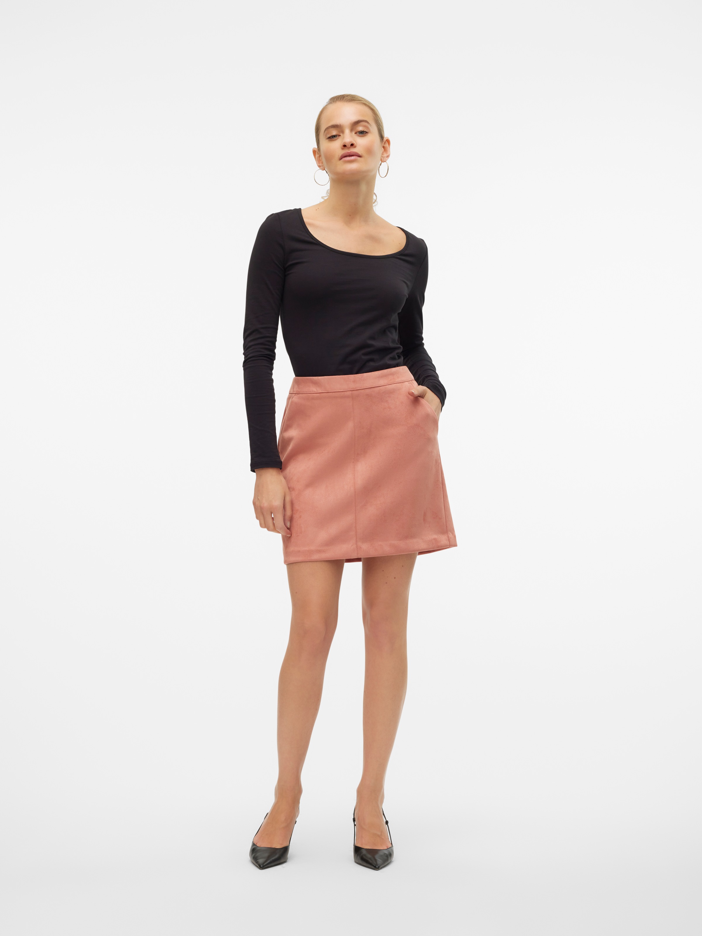 Vero Moda Lederimitatrock »VMDONNADINA FAUXSUEDE SHORT SKIRT« Materialmix
