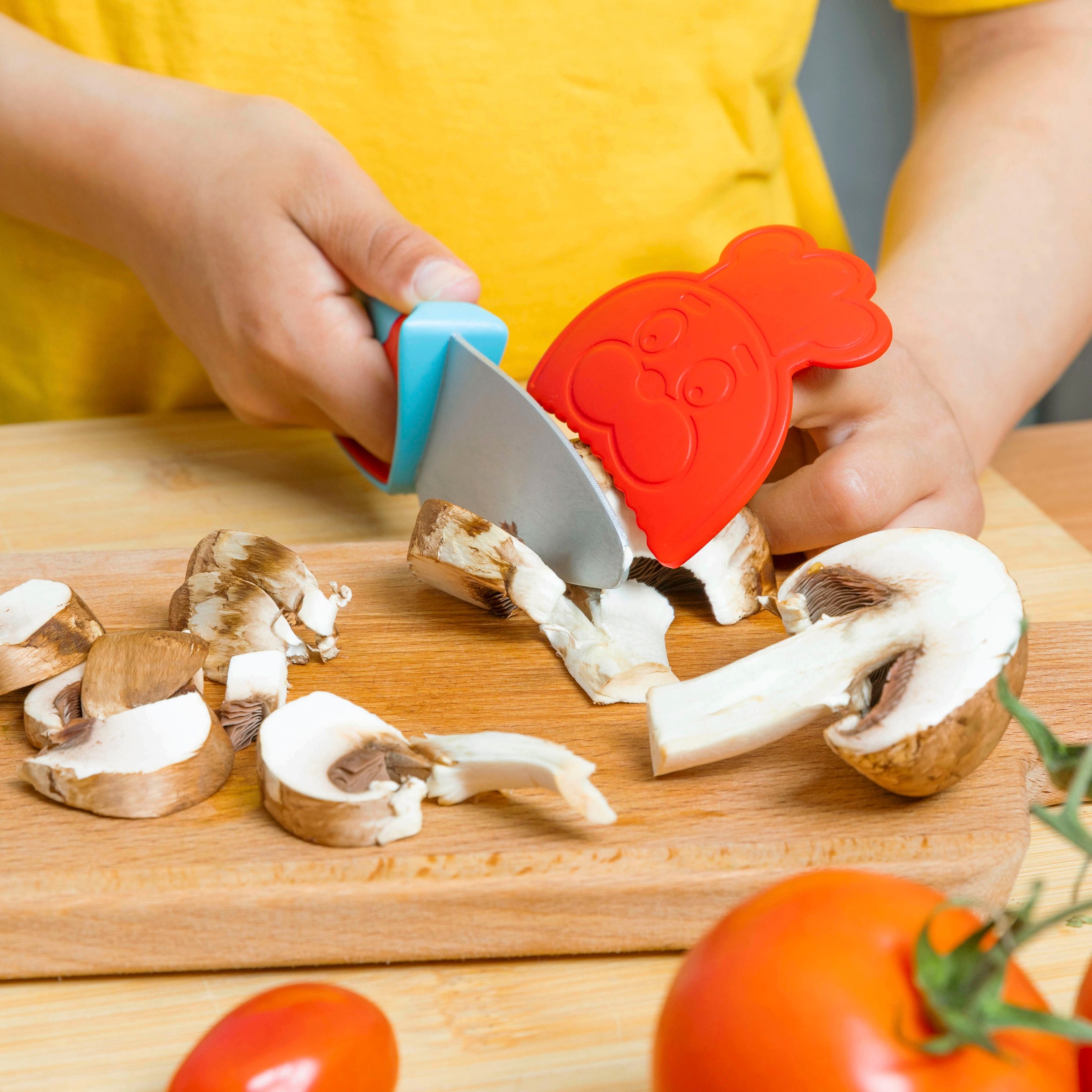 Chefclub Kinderkochmesser »Messer für Kinder, blau/rot«, (Set, 3 tlg.)