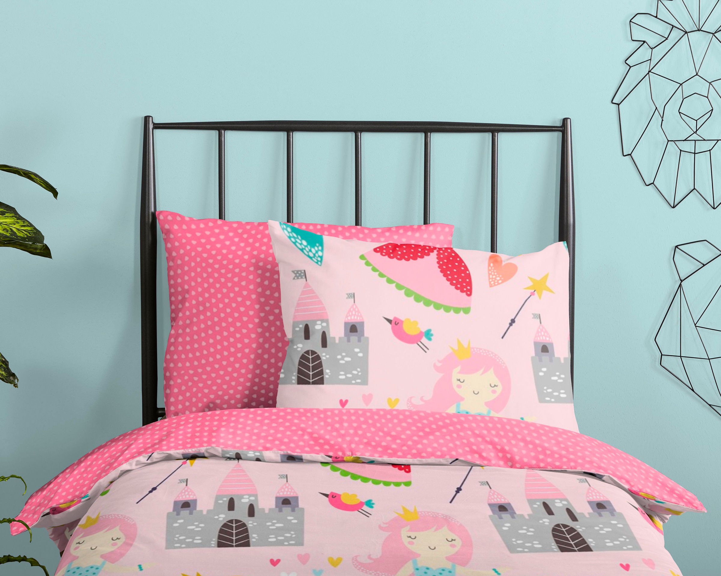good morning Kinderbettwäsche »Royalty«, Baumwolle, 135x200, Reißverschluss, Wendeoptik, Kind, Mädchen, Rosa
