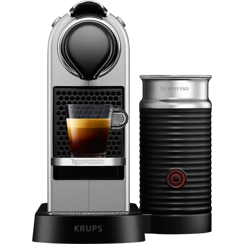 Nespresso Kapselmaschine »XN761B CitiZ & Milk von Krups«, inkl. Aeroccino Milchaufschäumer, Willkommenspaket mit 14 Kapseln