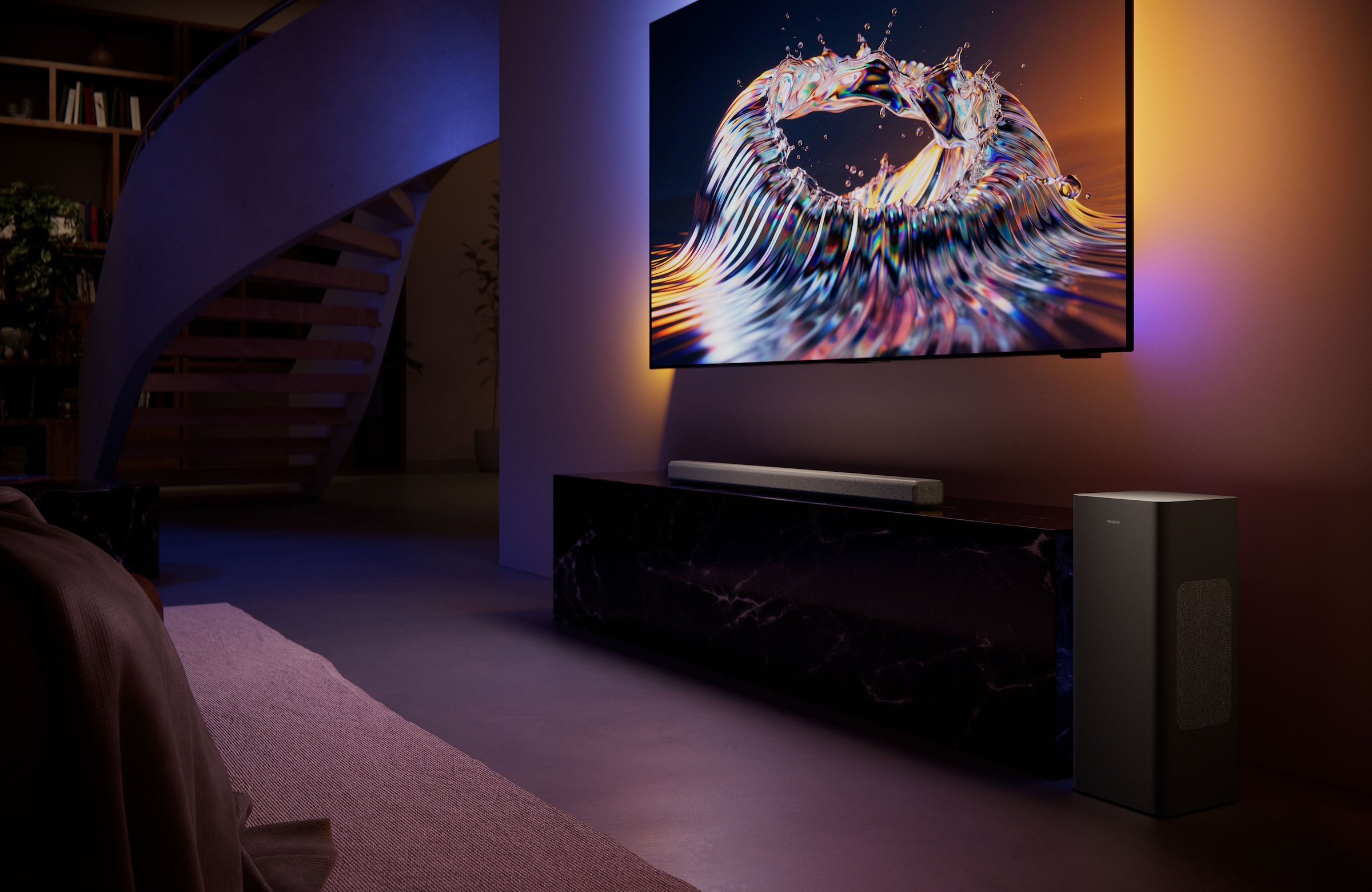 Philips Lautsprecher »TAB8301/10« 3.1.2 (A2DP Bluetooth | AVRCP Bluetooth | Bluetooth App-Steuerung | Bassregelung | Equalizer | Nacht Modus | USB-Wiedergabe 190 W)
