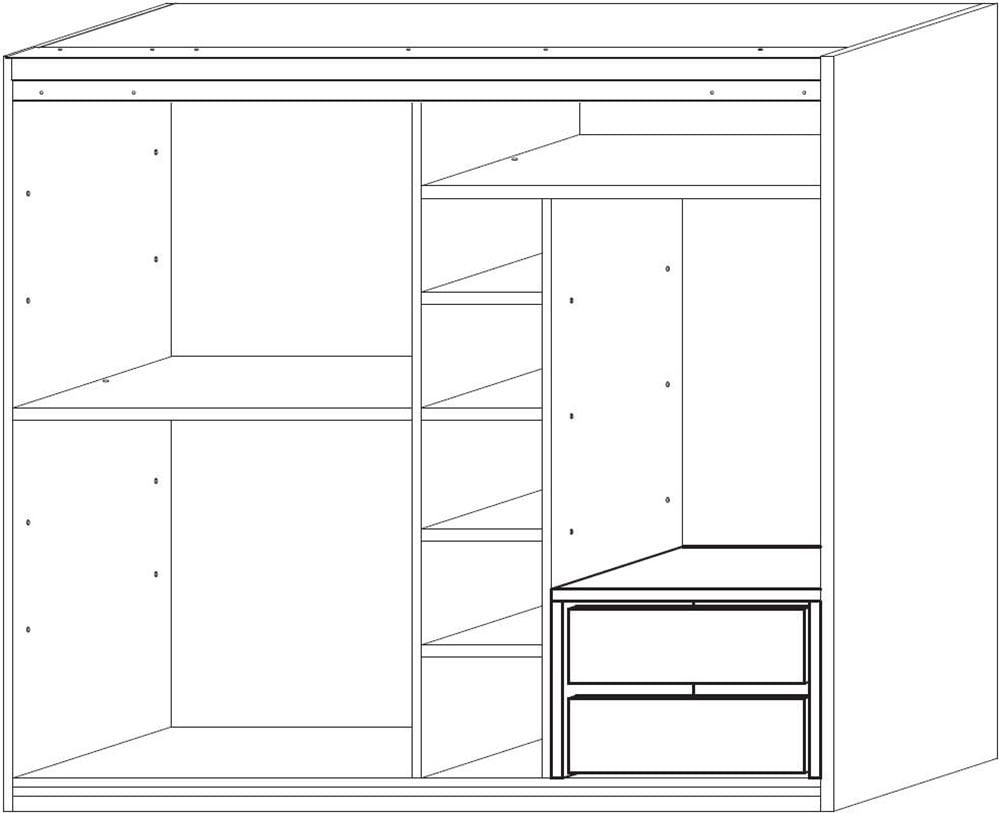 Home affaire Inneneinteilung »Malmo Weiß, Zubehör Schwebetürenschrank, Breite 135 cm, Höhe 193 cm,« 4 Einlegeböden B=43cm, 1 SK-Einsatz B=90 cm, 1 Kleiderstange B=90cm