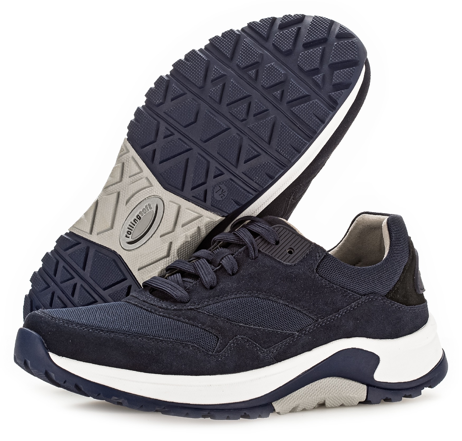 Gabor Rollingsoft Keilsneaker, Freizeitschuh, Halbschuh, Schnürschuh mit Wechselfußbett, Weite G