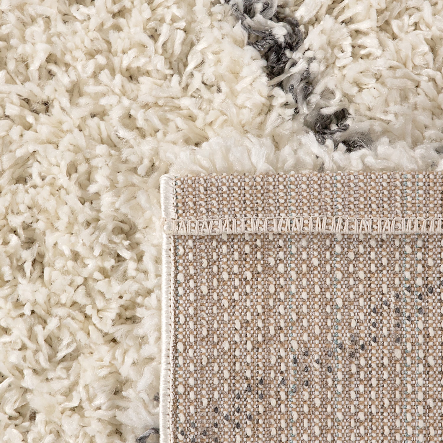 Paco Home Hochflor-Teppich »Kalmar 452«, rechteckig, 44 mm Höhe, Shaggy, Scandi Design, modernes Rauten Muster, weich & kuschelig