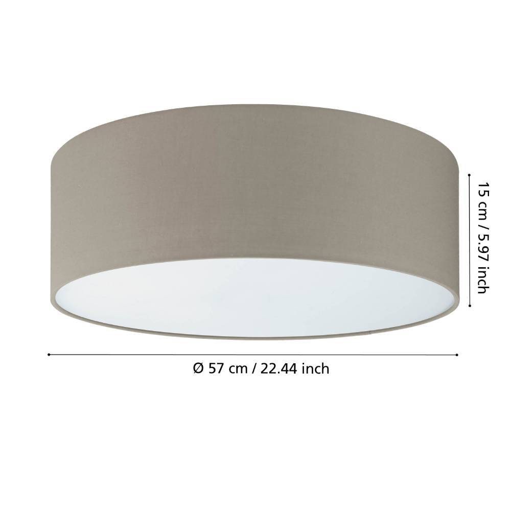 EGLO Deckenleuchte »PASTERI«, 3 flammig, Leuchtmittel E27 | Leuchtmittel wechselbar-ohne Leuchtmittel, Deckenleuchte aus Textil und Kunststoff, Flurlampe Decke, E27, Ø 57 cm