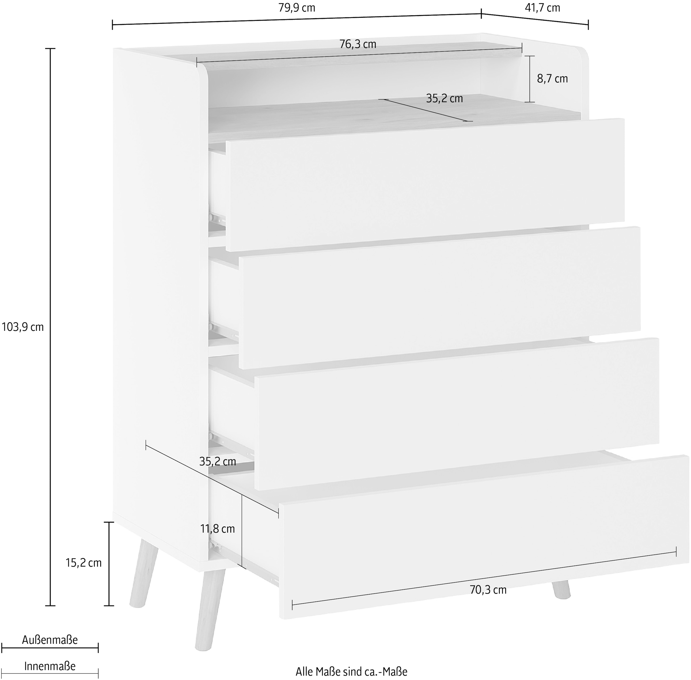 Home affaire Kommode »Scandi« Höhe 60 cm