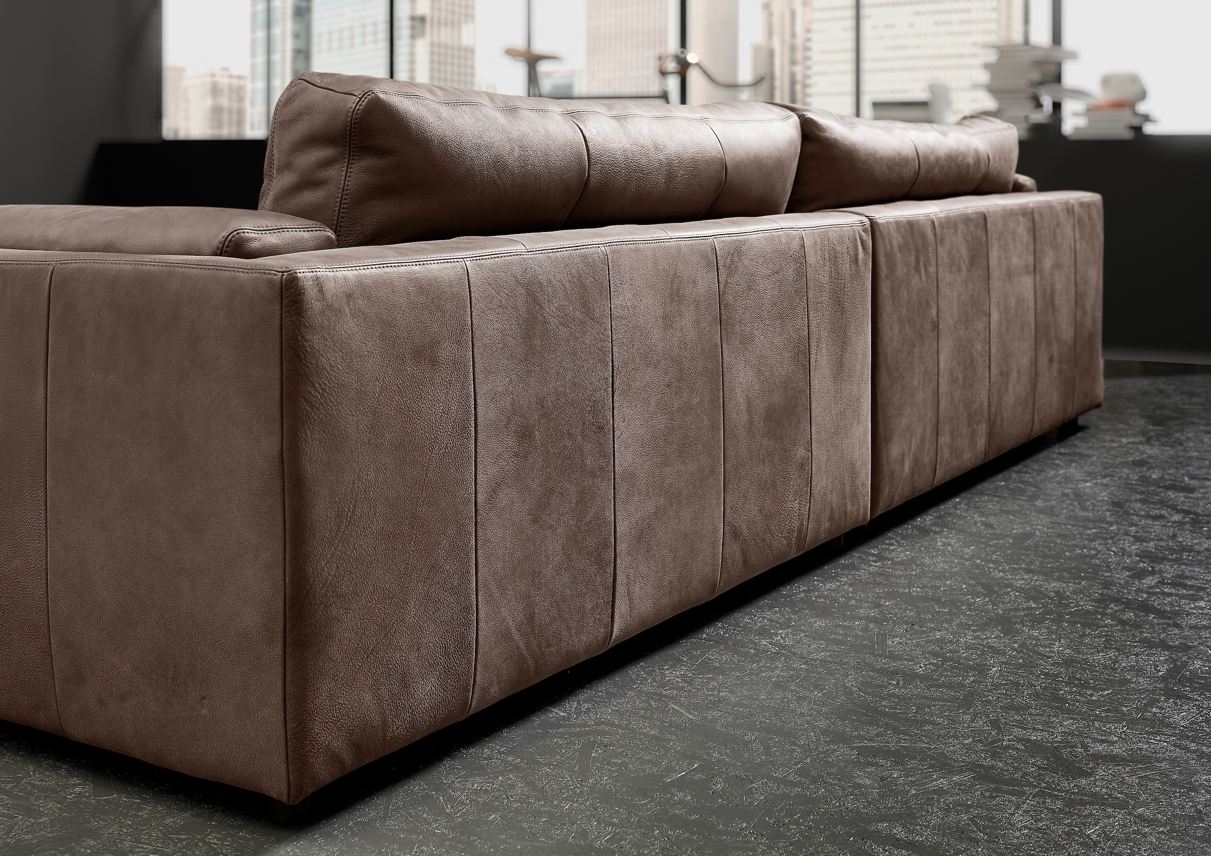 3C Candy Big-Sofa »Karalis mit extra großer Sitztiefe, elegantes Mega Sofa zum Relaxen,«, auch in Cord- oder Leder-Bezug, lose Kissen, loungige Bequemlichkeit
