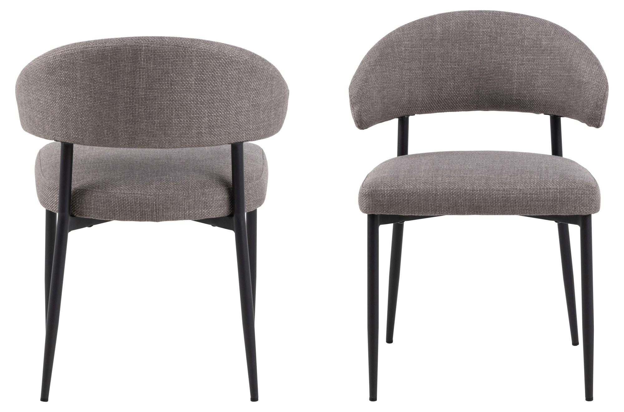ACTONA GROUP Esszimmerstuhl »Edina – Esszimmerstuhl, Stuhl, 2er-Set, weicher Stoff, pflechteleicht«, Luxus-Microfaser, Stoff, schwarze Stahlbeine, 2er-Set