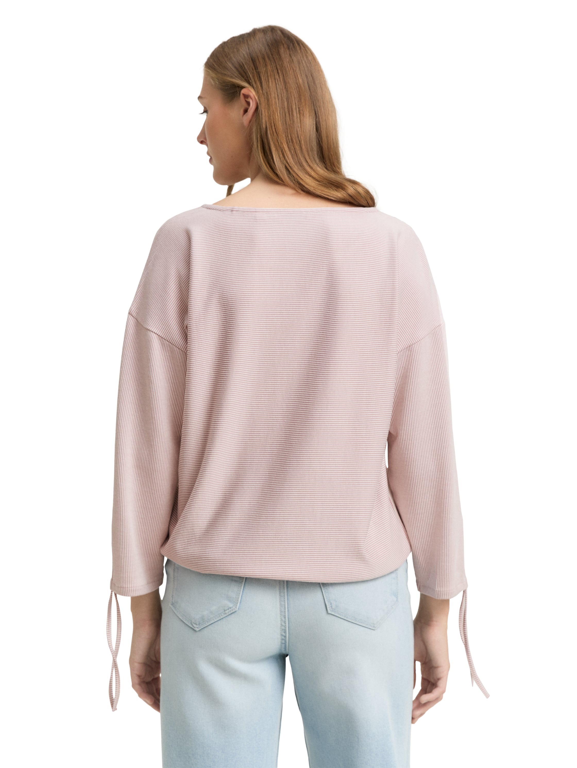 TOM TAILOR Denim 3/4-Arm-Shirt in feiner Rippoptik