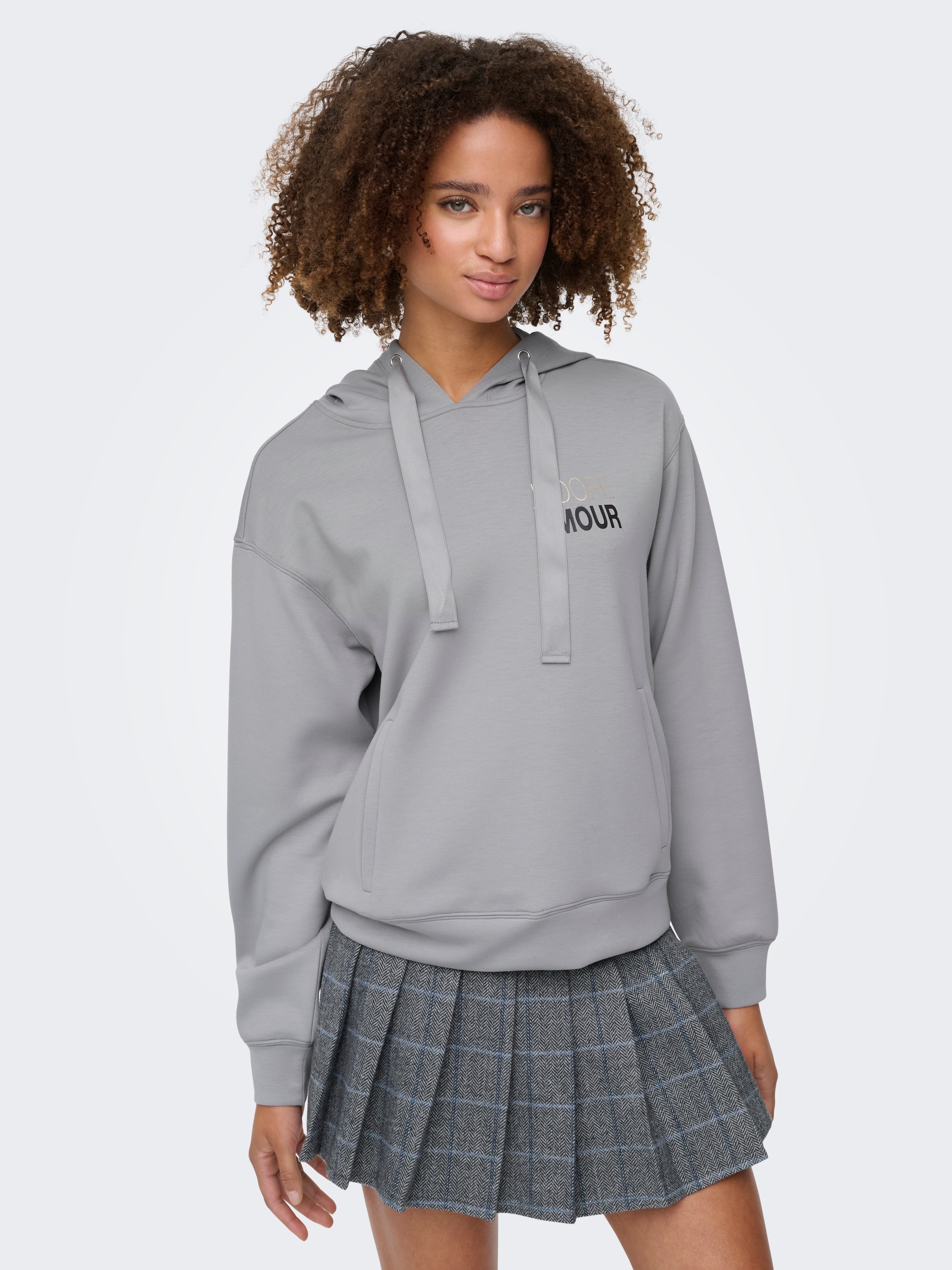 ONLY Kapuzensweatshirt »ONLALINA LIFE L/S PRINT HOOD SWT«
