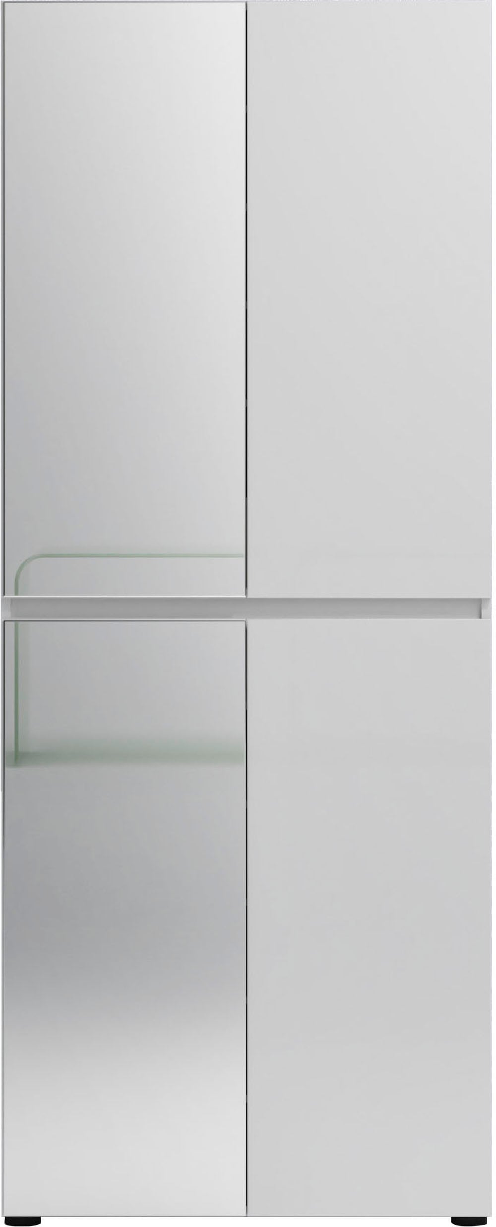 INOSIGN Schuhschrank »Mister,Schuhkommode,Schuhmöbel,Schuhablage,Schuhregal«, Breite 80 cm, Höhe 200 cm, Tiefe 34 cm, 4 Türen, 12 Fächer, 2 Spiegel