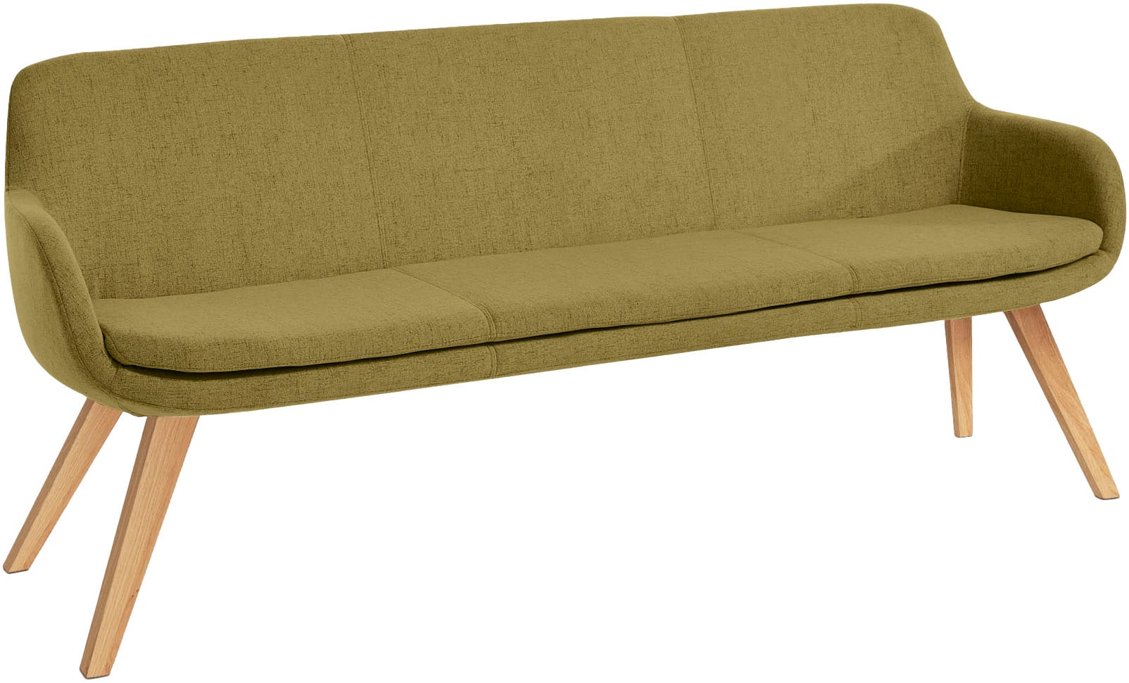 Musterring, Essbank »Tavia« Stativgestell aus Eiche bianco massiv, Breite 180, 200 oder 220 cm, kiwi + Eiche bianco, 100% PES,