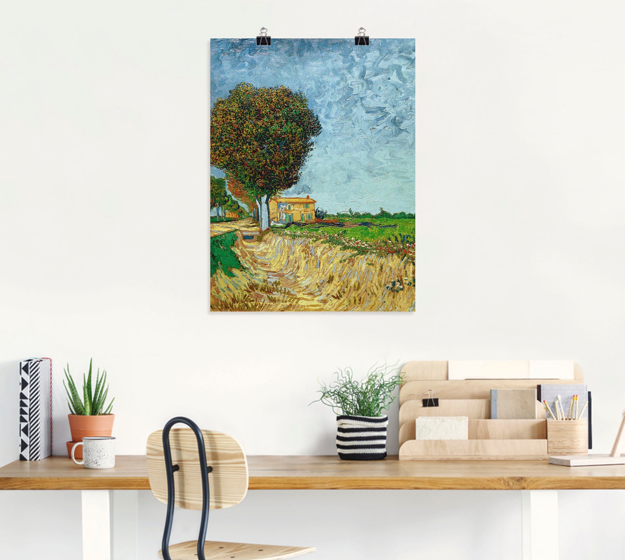 Artland Wandbild »Allee bei Arles mit Häusern«, Felder, (1 St.), als Leinwandbild, Wandaufkleber oder Poster in versch. Größen