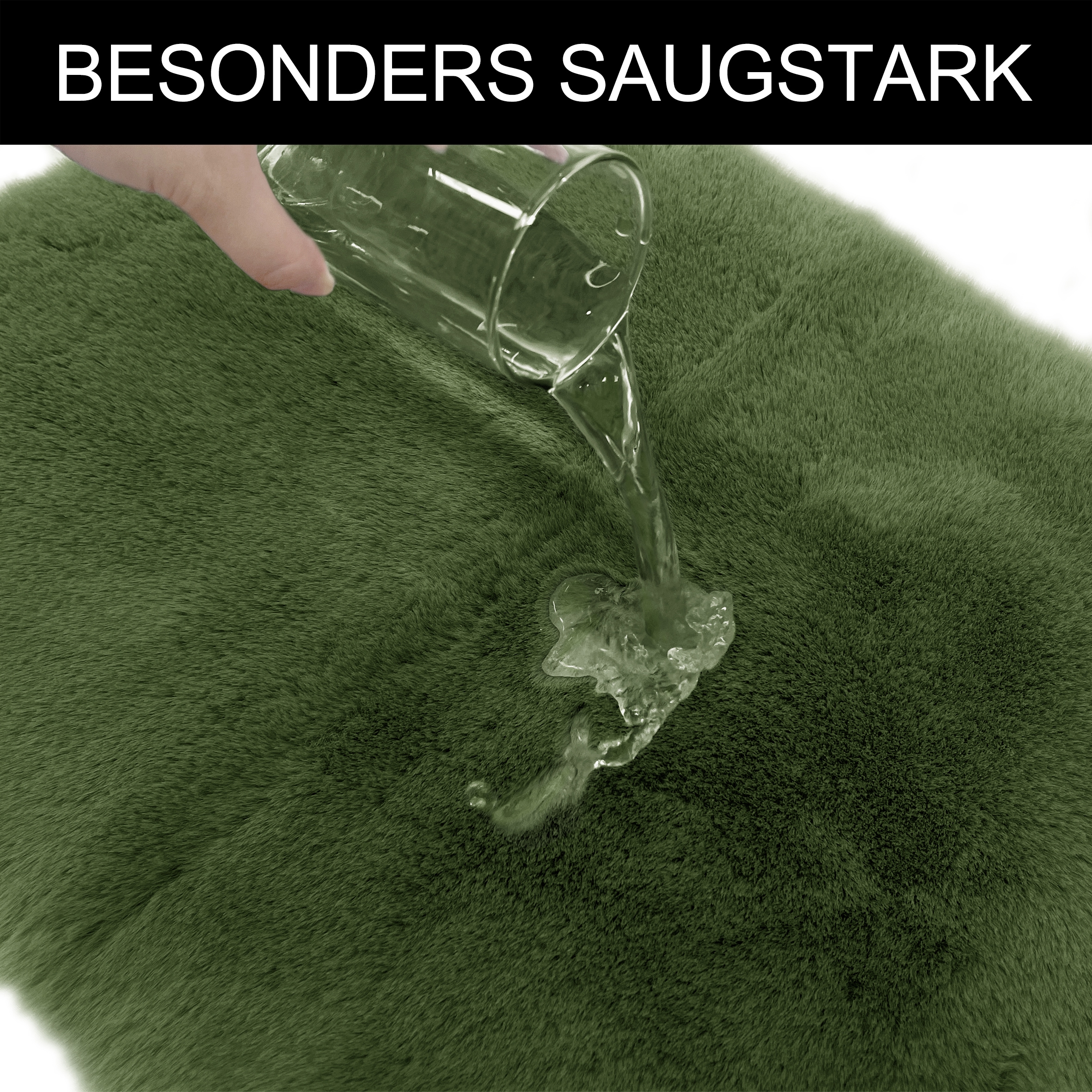 my home Badematte »Rabbit Badematten, Badvorleger, Badezimmer Teppich« Höhe 30 mm rutschhemmend beschichtet fußbodenheizungsgeeignet | schnell trocknend | strapazierfähig Kaninchenfell-Haptik, Badteppich, rechteckig, rund & als 3-tlg. Set