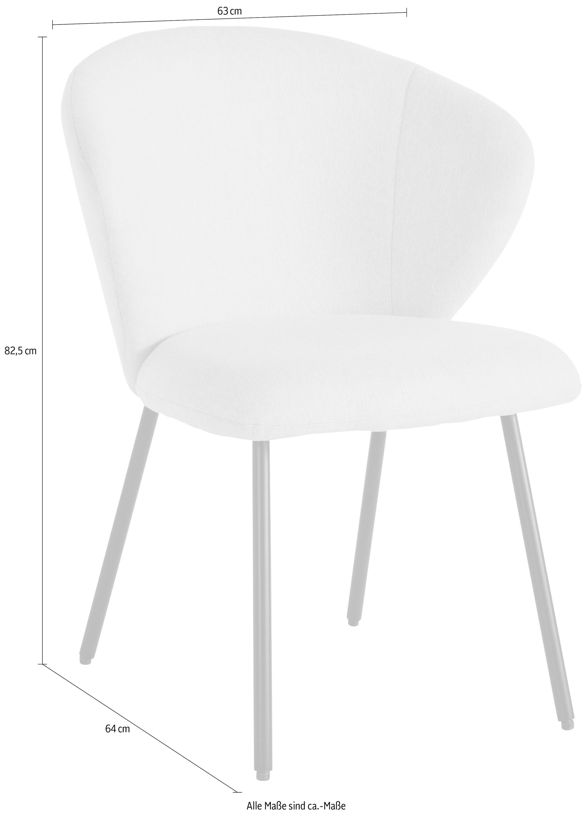 LeGer Home by Lena Gercke Esszimmerstuhl »Galilea«, (Set), 2 St., Struktur, mit elegantem Strukturstoffbezug und stabilem Metallfuß