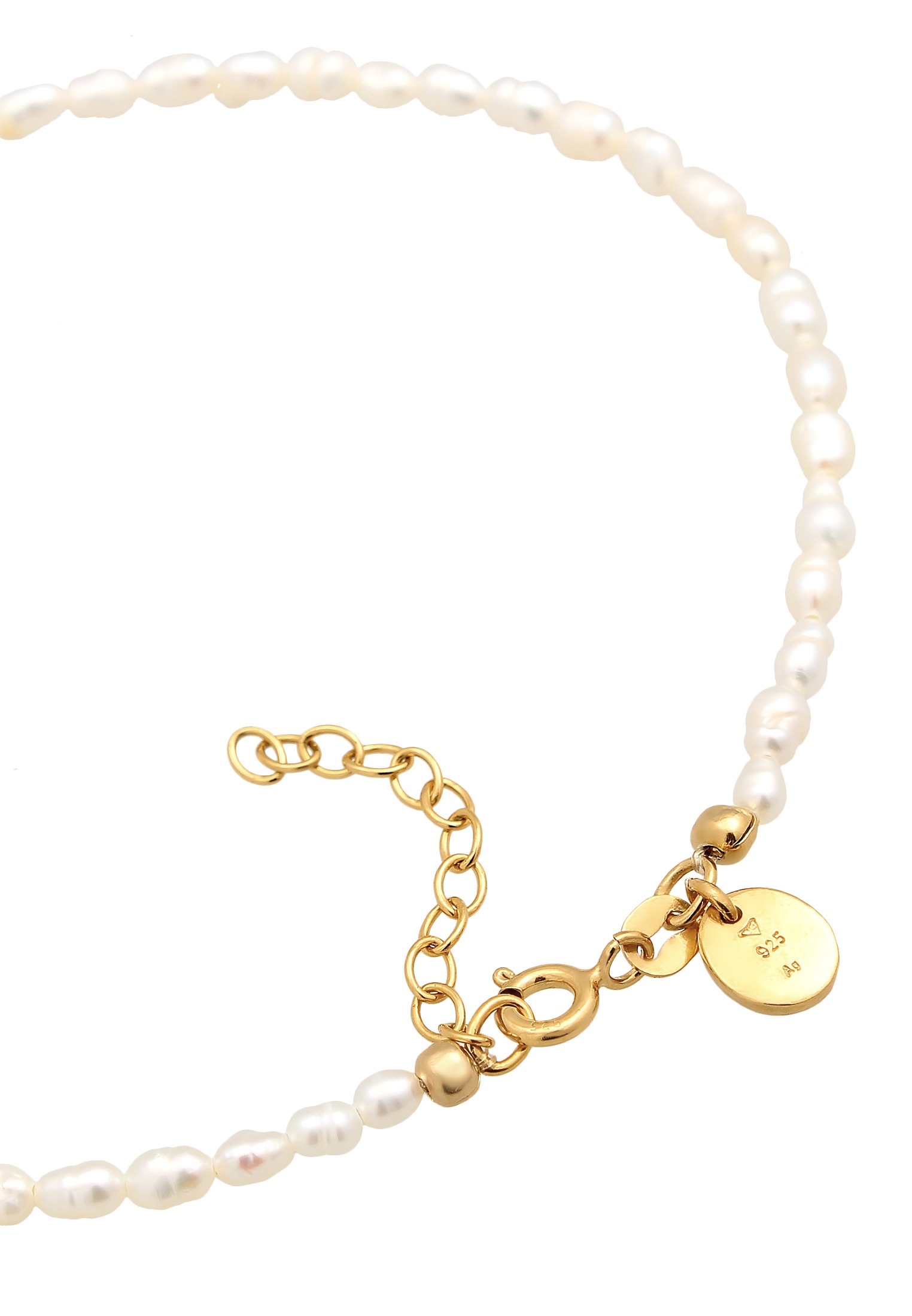 Elli Premium Fußkette »Fußschmuck Süßwasserperlen Klassik 925 Silber vergoldet«