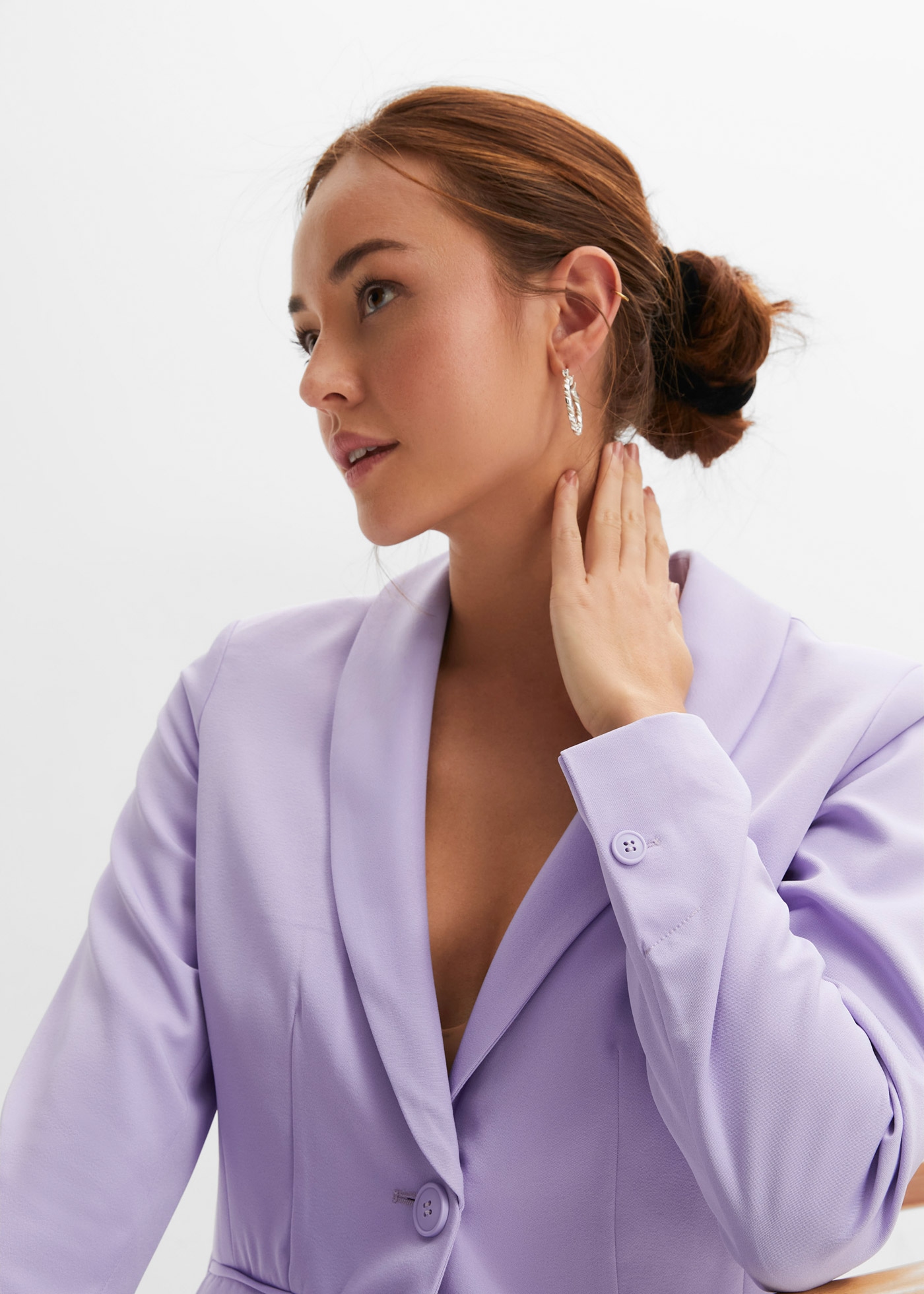 bonprix Jackenblazer eleganter Look, schmale Passform, aus Polyester und Elasthan