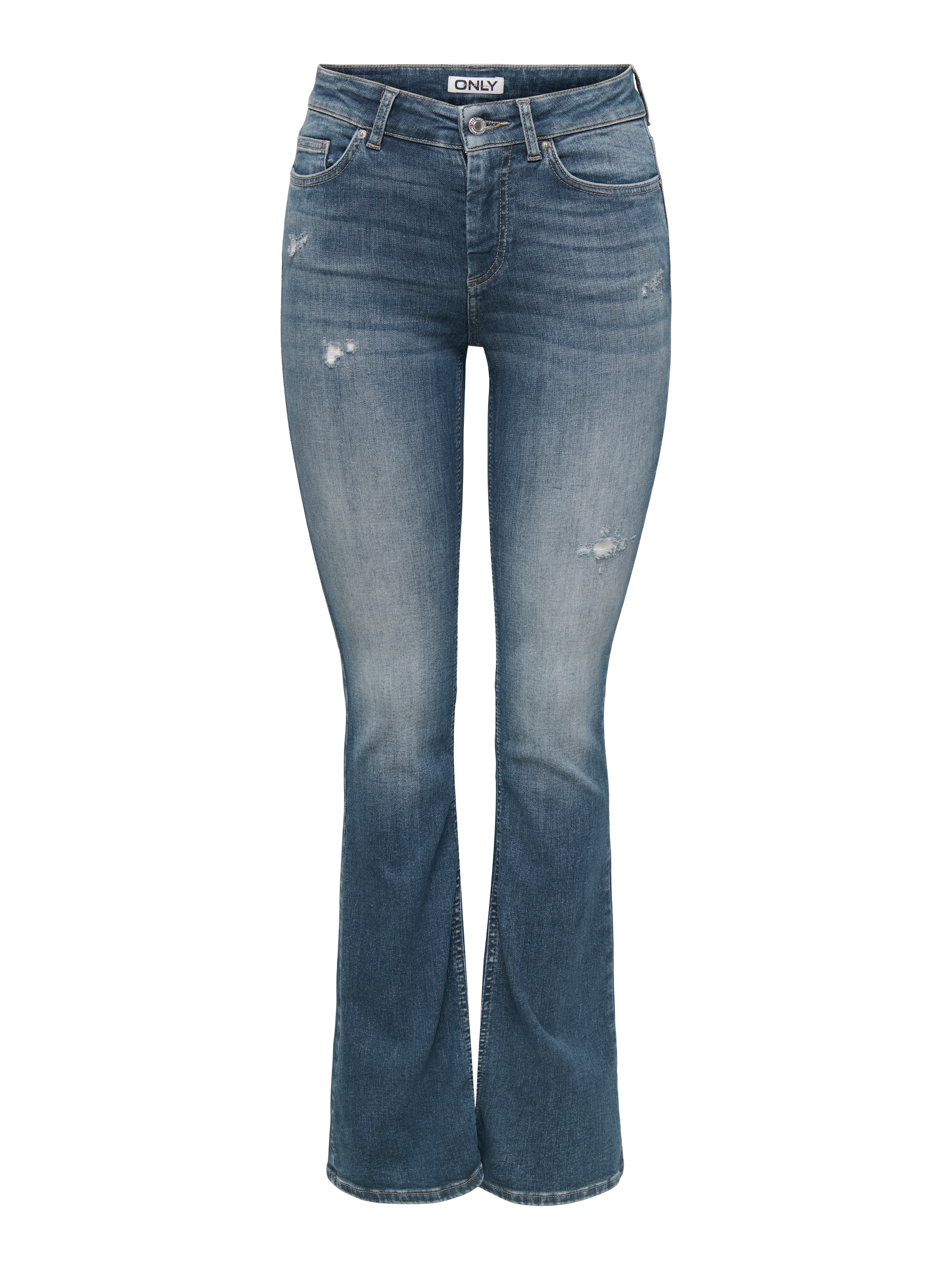 ONLY Bootcut-Jeans »ONLBLUSH MID WAIST FLARED DNM REA1099« mit dezentem Used-Look