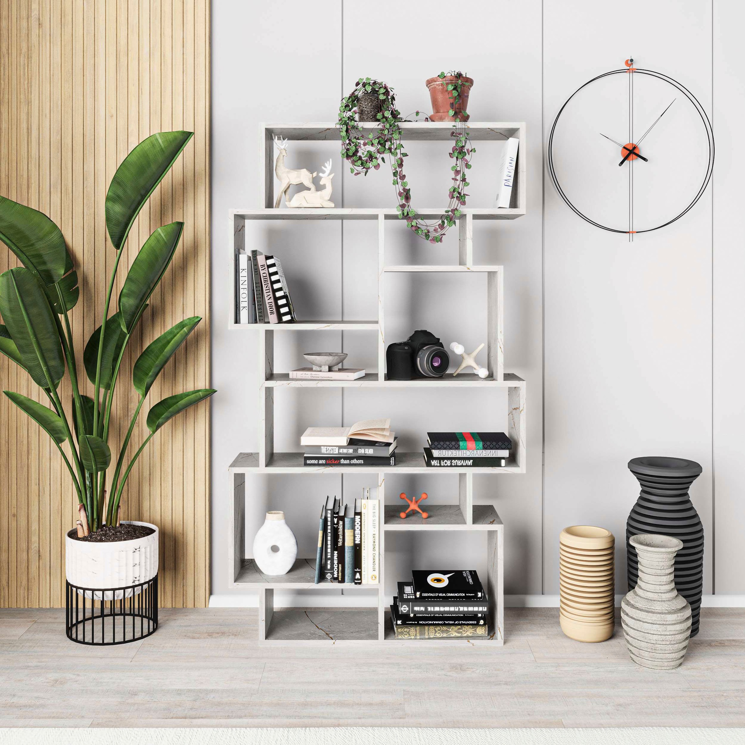 Decortie Bücherregal »Karmato Bücherregal«, (Packung), Leichte Montage, Lagerung, Platzsparend