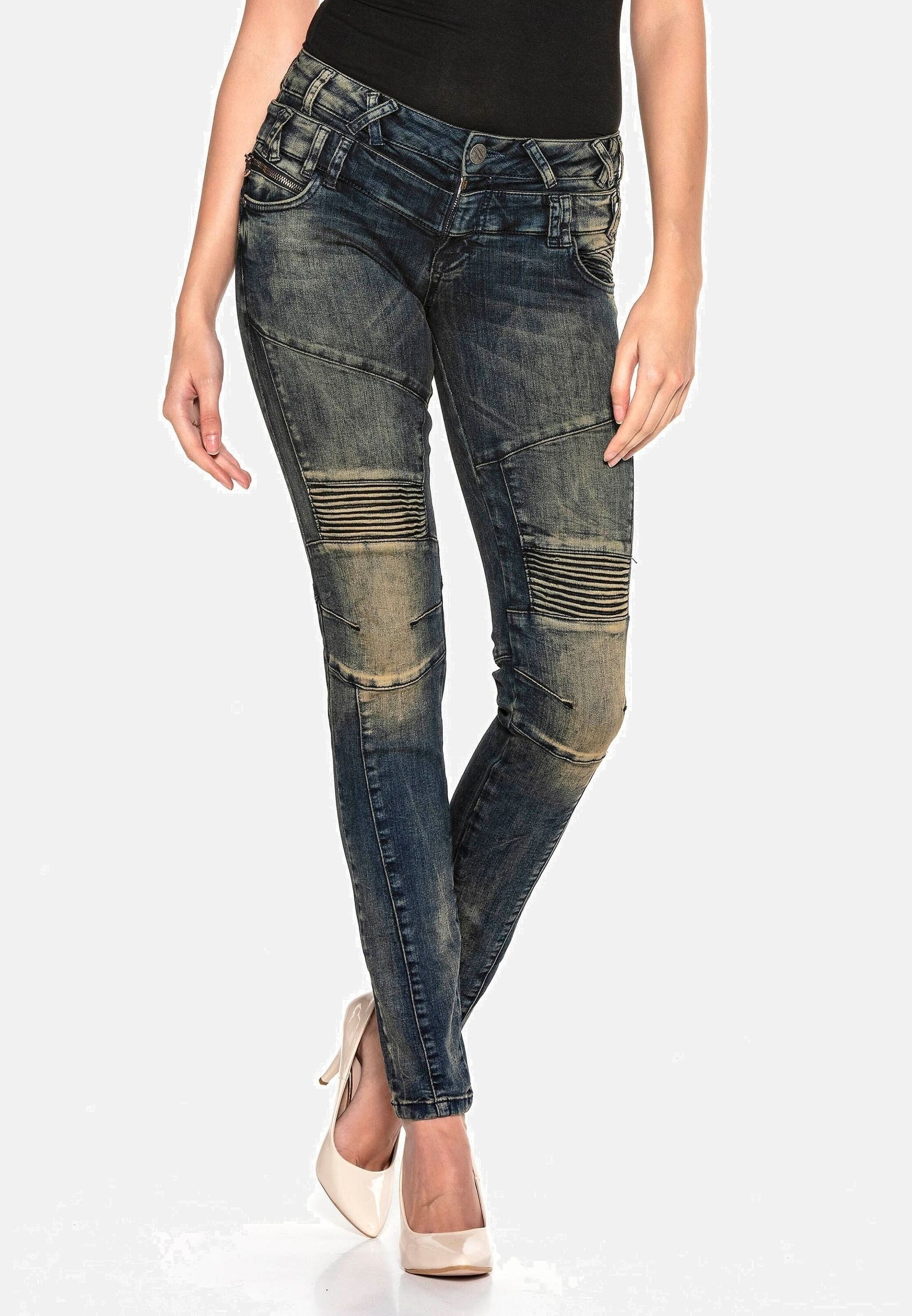 Cipo & Baxx Slim-fit-Jeans »Cipo & Baxx Jeans« mit Doppel-Bund, WD362