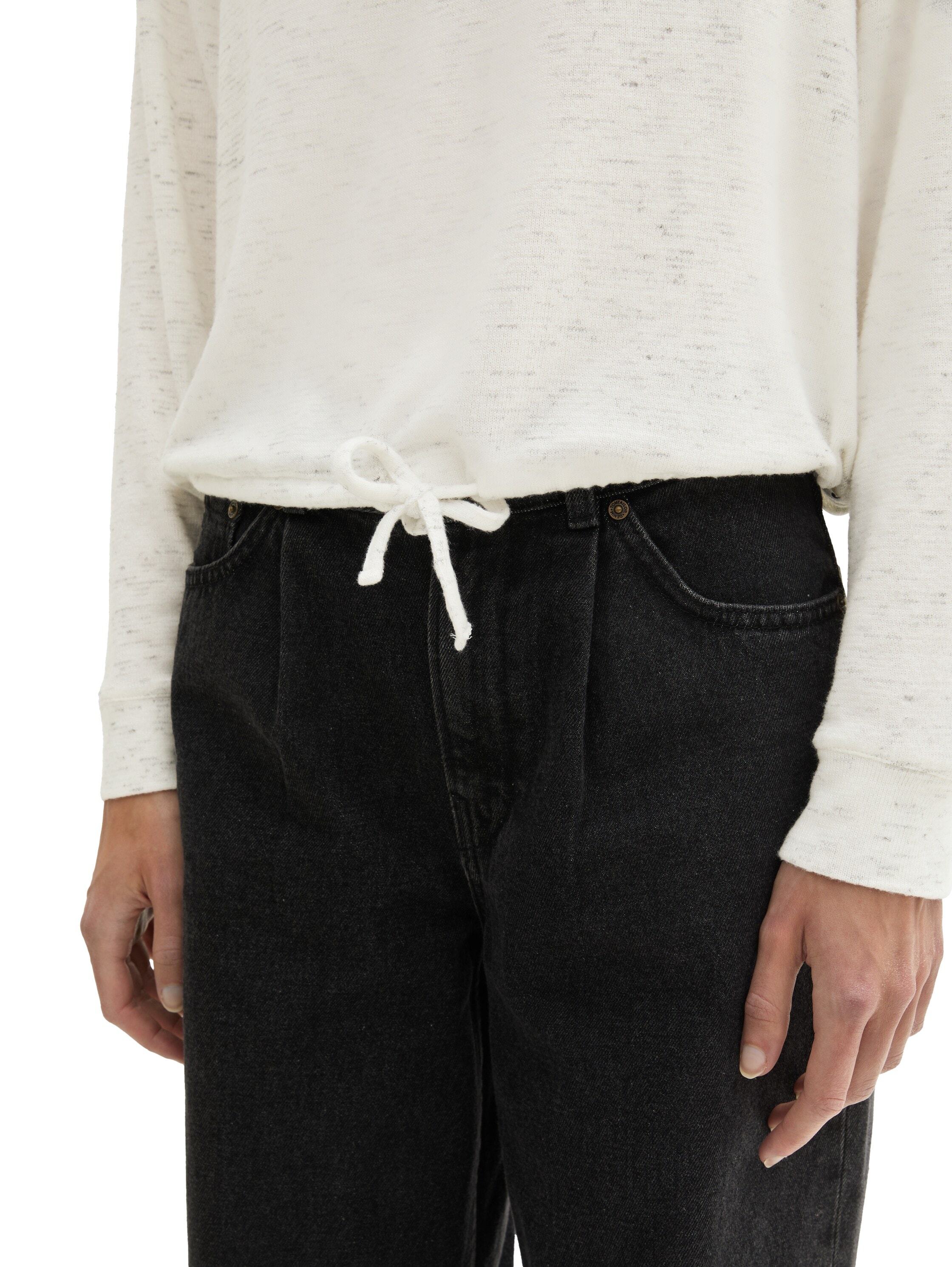 TOM TAILOR Denim Kapuzensweatshirt, mit Kordelzug am Saum
