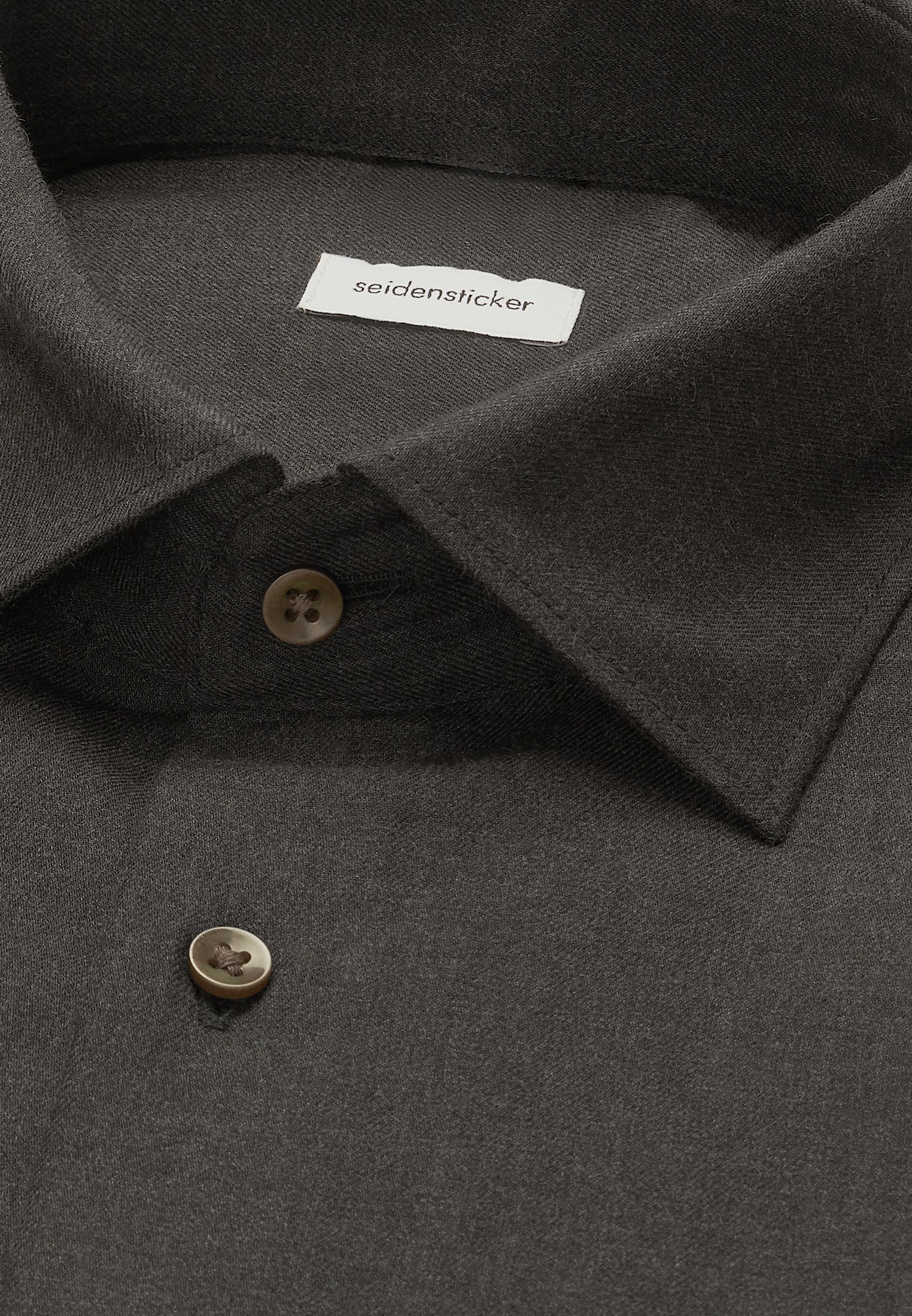 seidensticker Flanellhemd »Schwarze Rose« Regular 1/1 Extra lang Kentkragen Uni