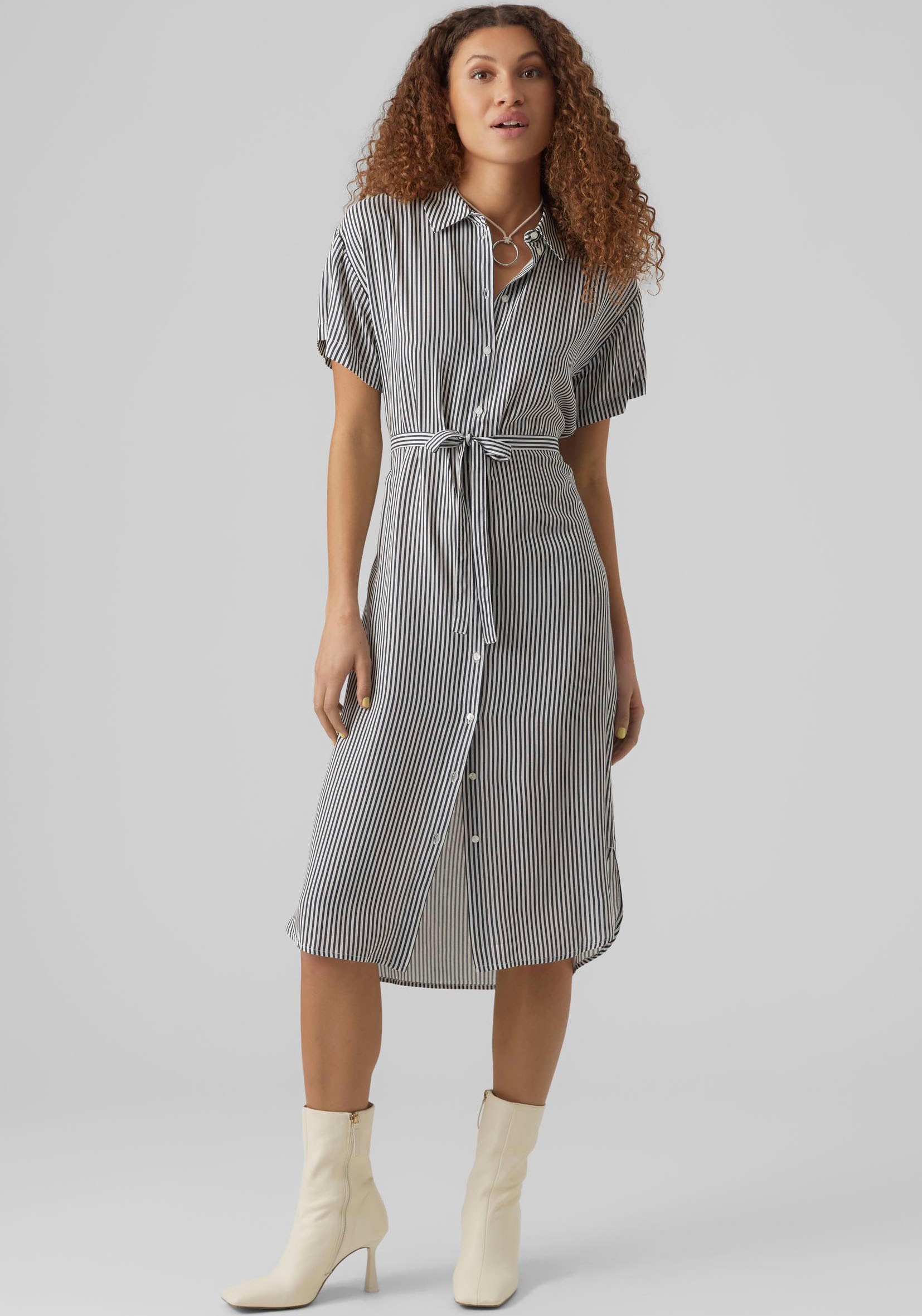 Vero Moda Hemdblusenkleid »VMBUMPY SS CALF SHIRT DRESS NOOS« kaufen
