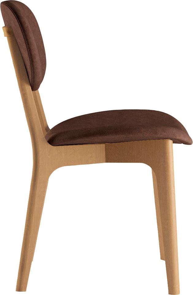 Home affaire Stuhl »COZY Made in Italy« (Set) 2 Stk.Gestell in Buche, Kirsch- oder Nussbaum, Massivholz, Design Stuhl