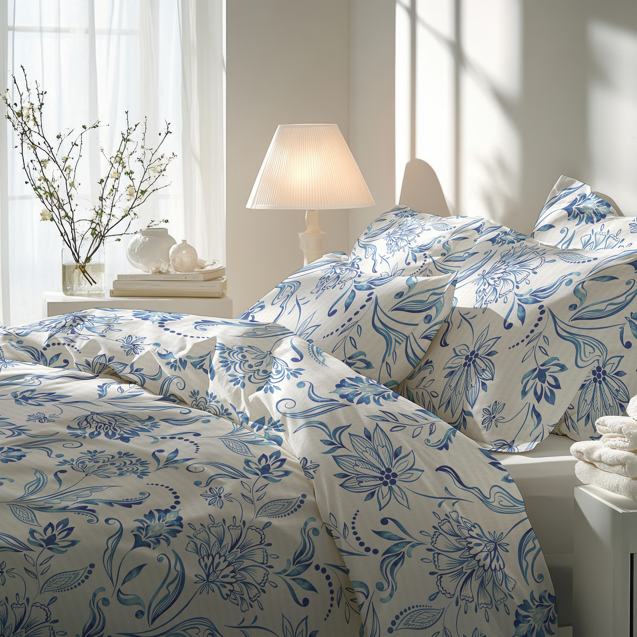 Florella Bettwäsche »Fania blau  Soft-Seersucker,  100% Baumwolle«