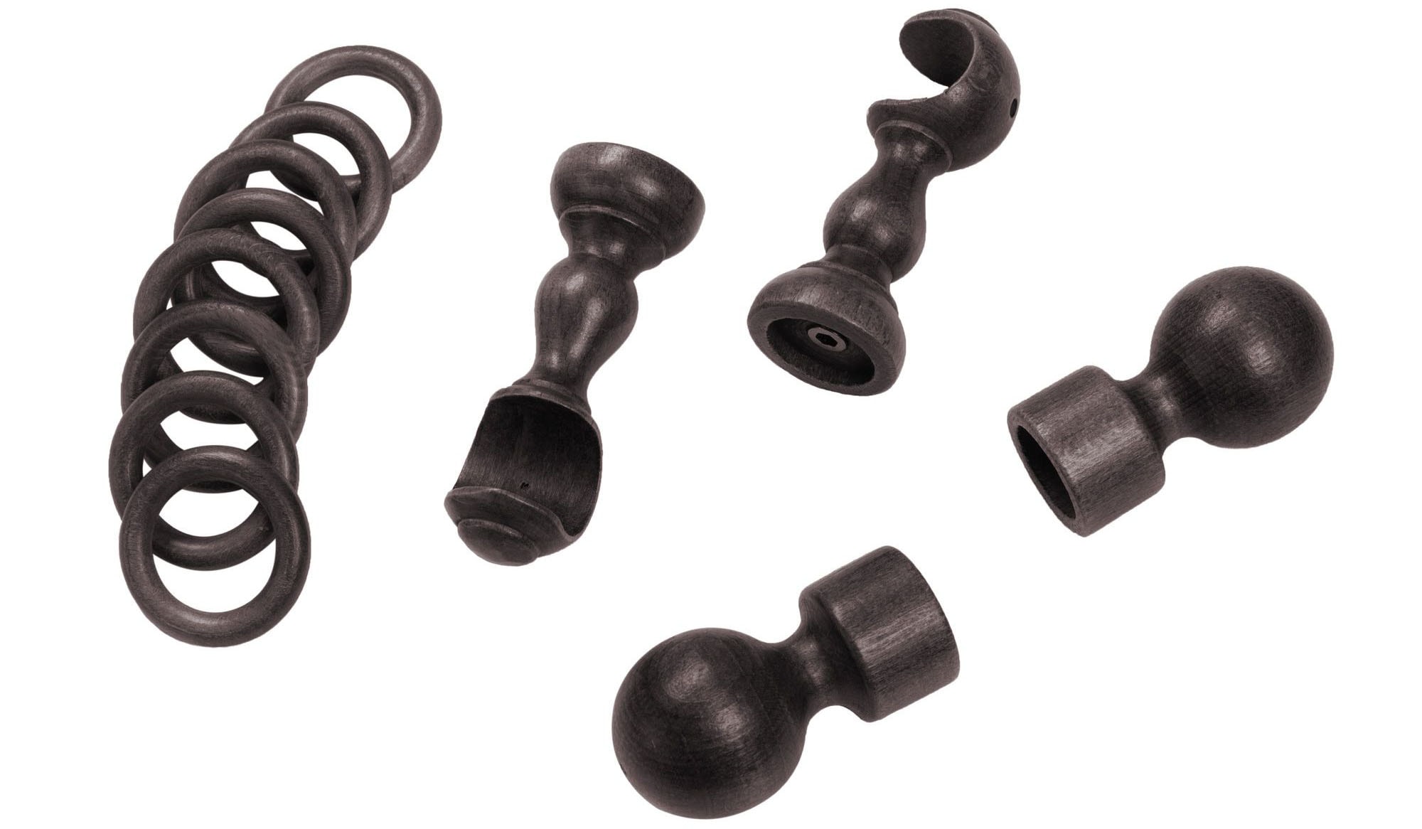 SN DECO GROUP Gardinenstange »Giro« 1 läufig-läufig Fixmaß 28 mm, Holz, verschiedenen Längen und Farbe, Komplettset