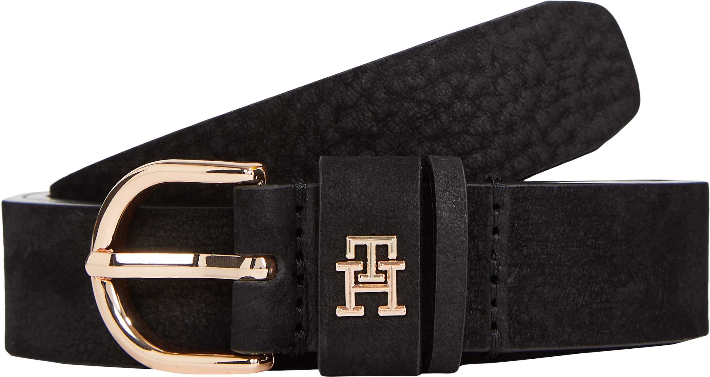 Tommy Hilfiger Ledergürtel »ESSENTIAL EFFORTLESS 2.5 NUBUCK«, Logoemblem, weiche Haptik