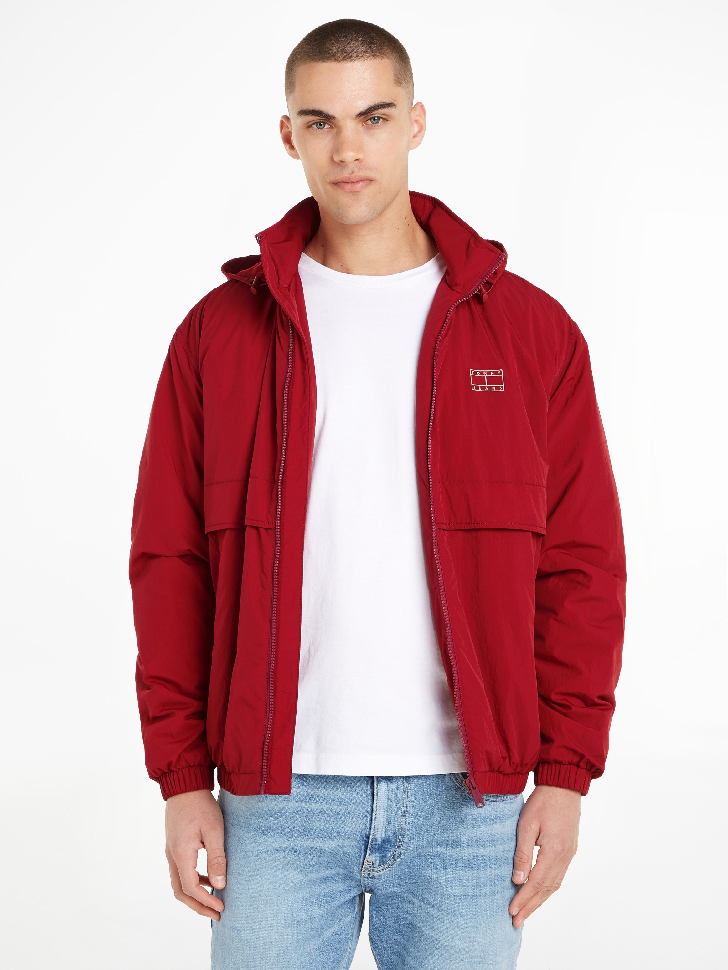 Tommy Jeans Windbreaker »TJM TONAL FLAG JACKET«, mit Kapuze, mit Kapuze