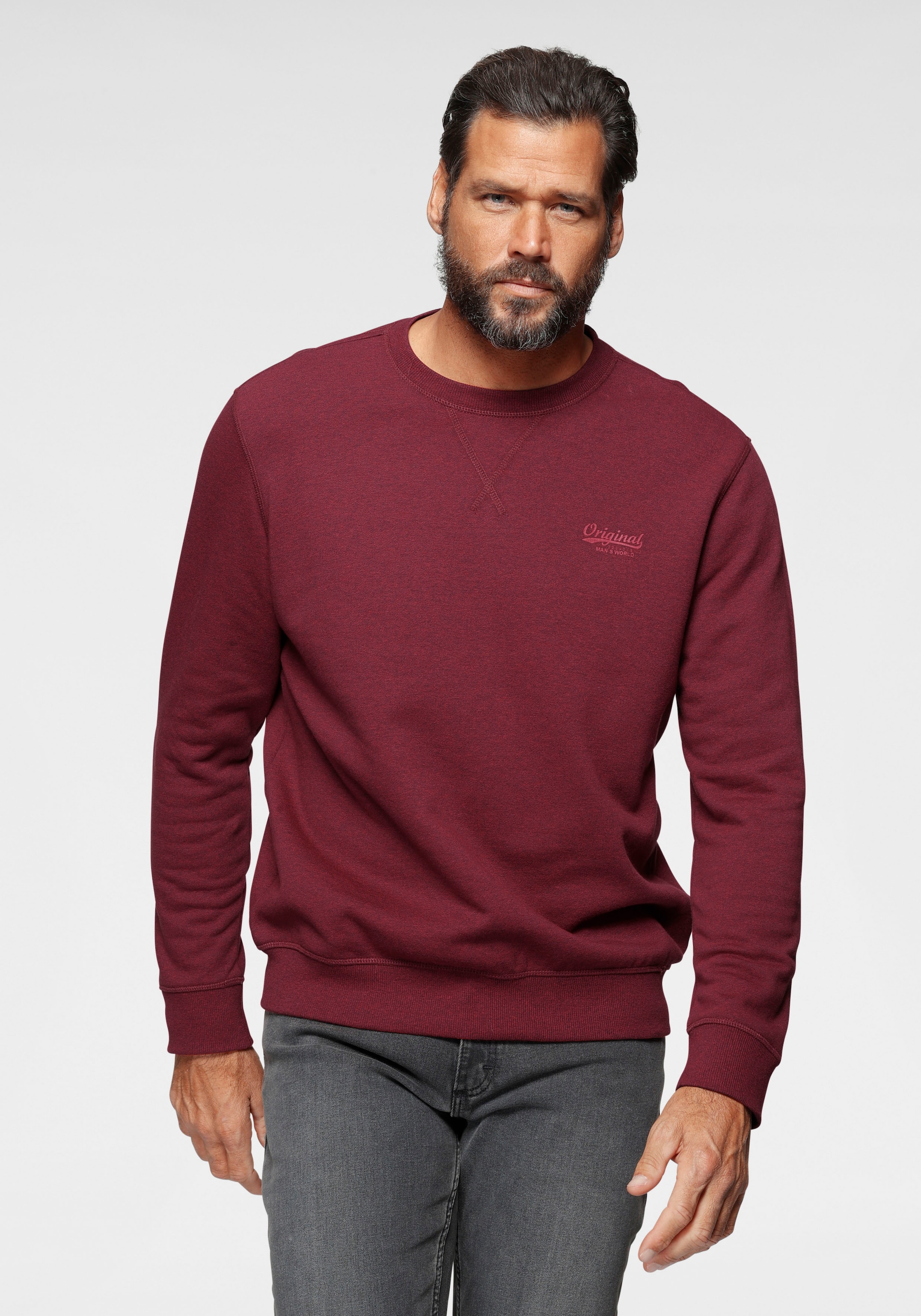 Sweatshirt, Langarm, Basic-Stil, unifarben, Rundhalsausschnitt