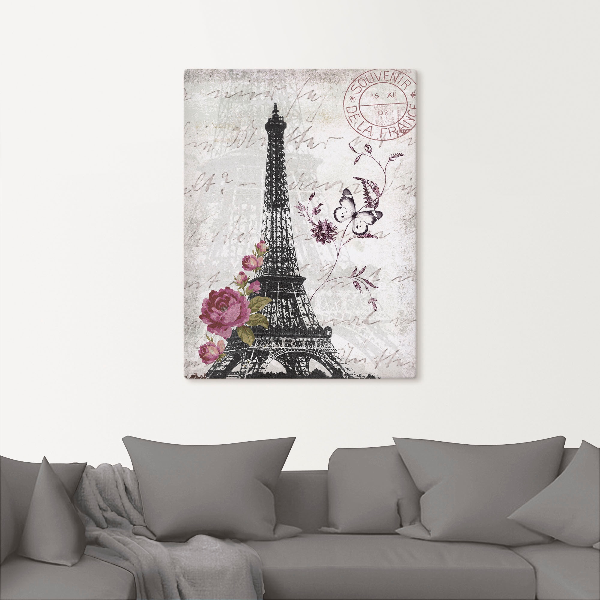 Artland Wandbild »Eiffelturm Grafik«, Bilder von Europa, (1 St.), als Alubild, Outdoorbild, Leinwandbild, Poster, Wandaufkleber
