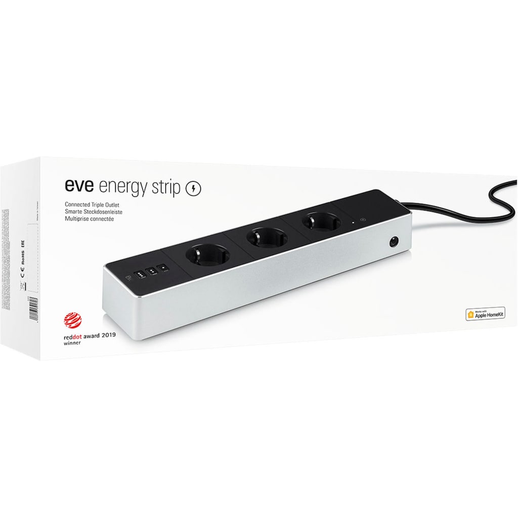 EVE Steckdosenleiste »Energy Strip (HomeKit)«, (LED-Statusanzeige Überspannungsschutz Kabellänge 1,9 m)