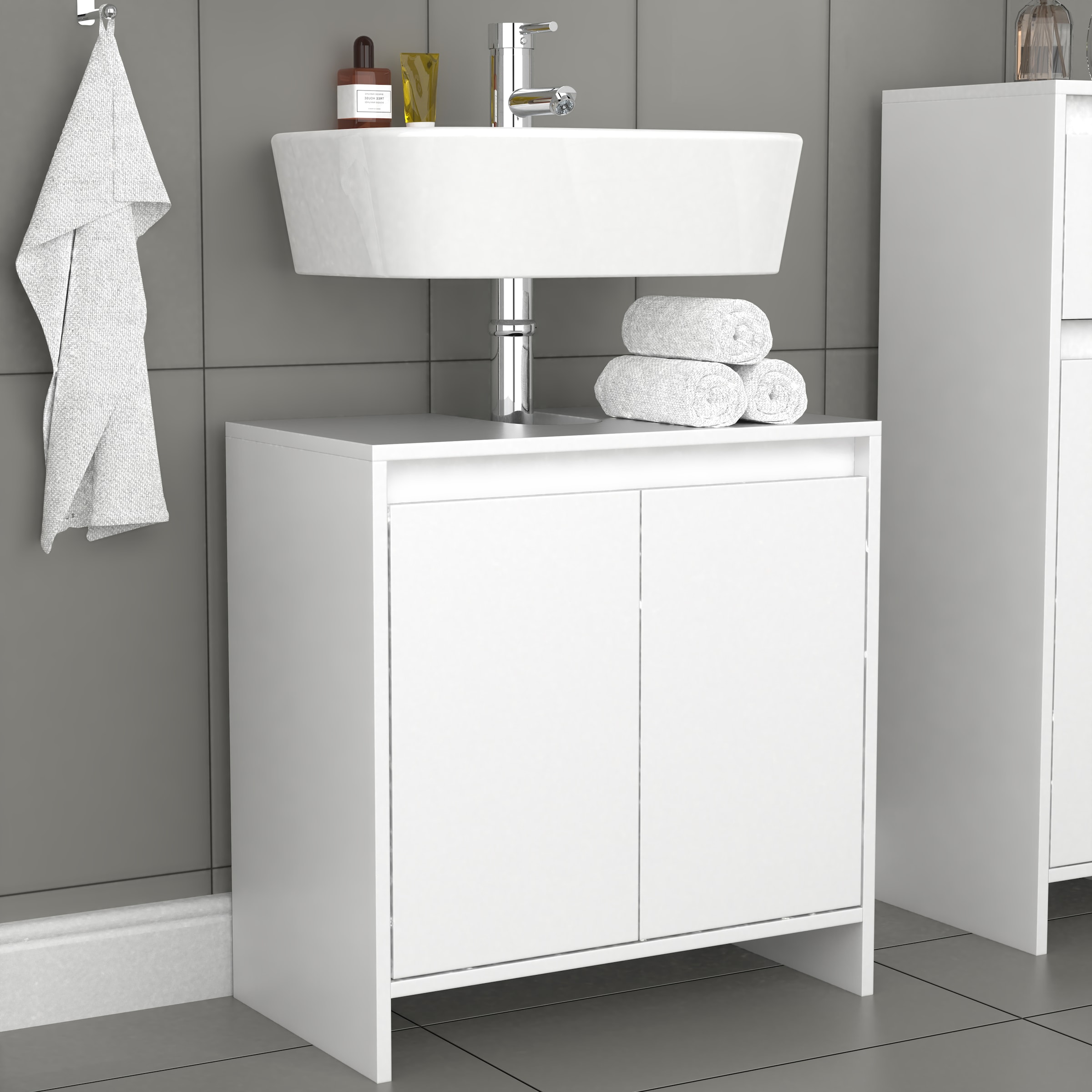 VCM Waschbeckenschrank »Holz Badmöbel Badunterschrank Waschbecken Malira« 1 Stk. tlg.